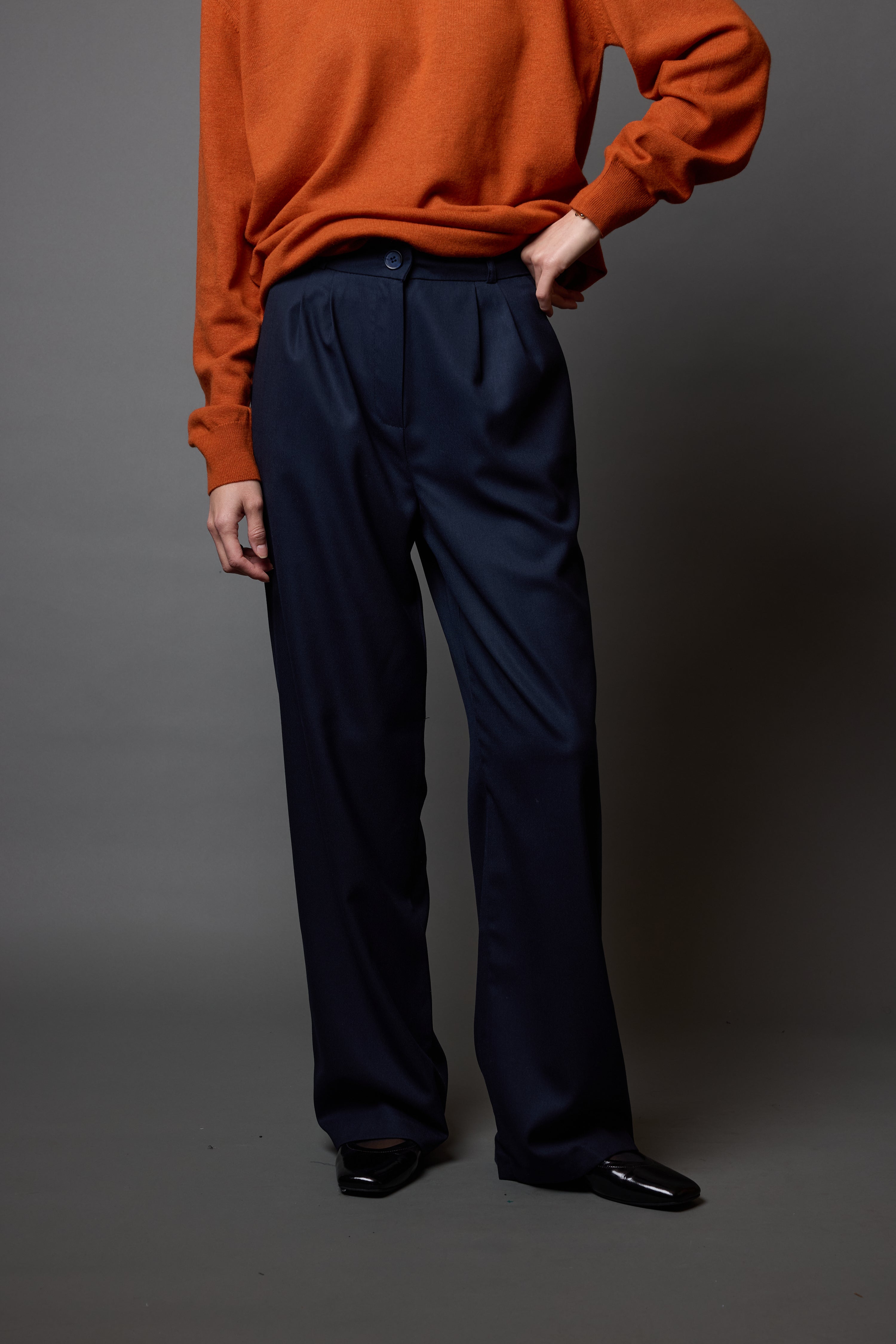 CIFT PILELI PALAZZO PANTOLON LACIVERT