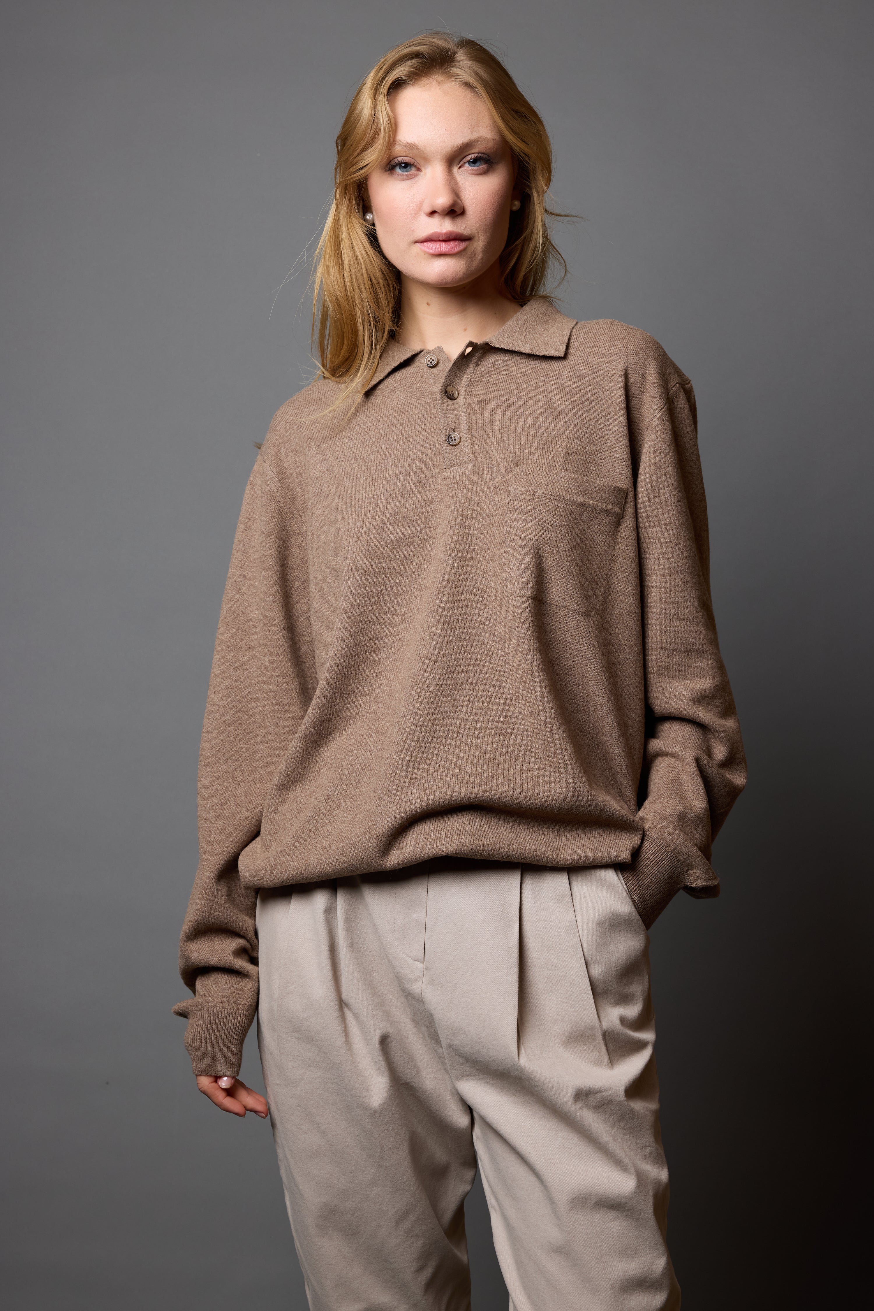 YUN POLO YAKA UNISEX KAZAK VIZON