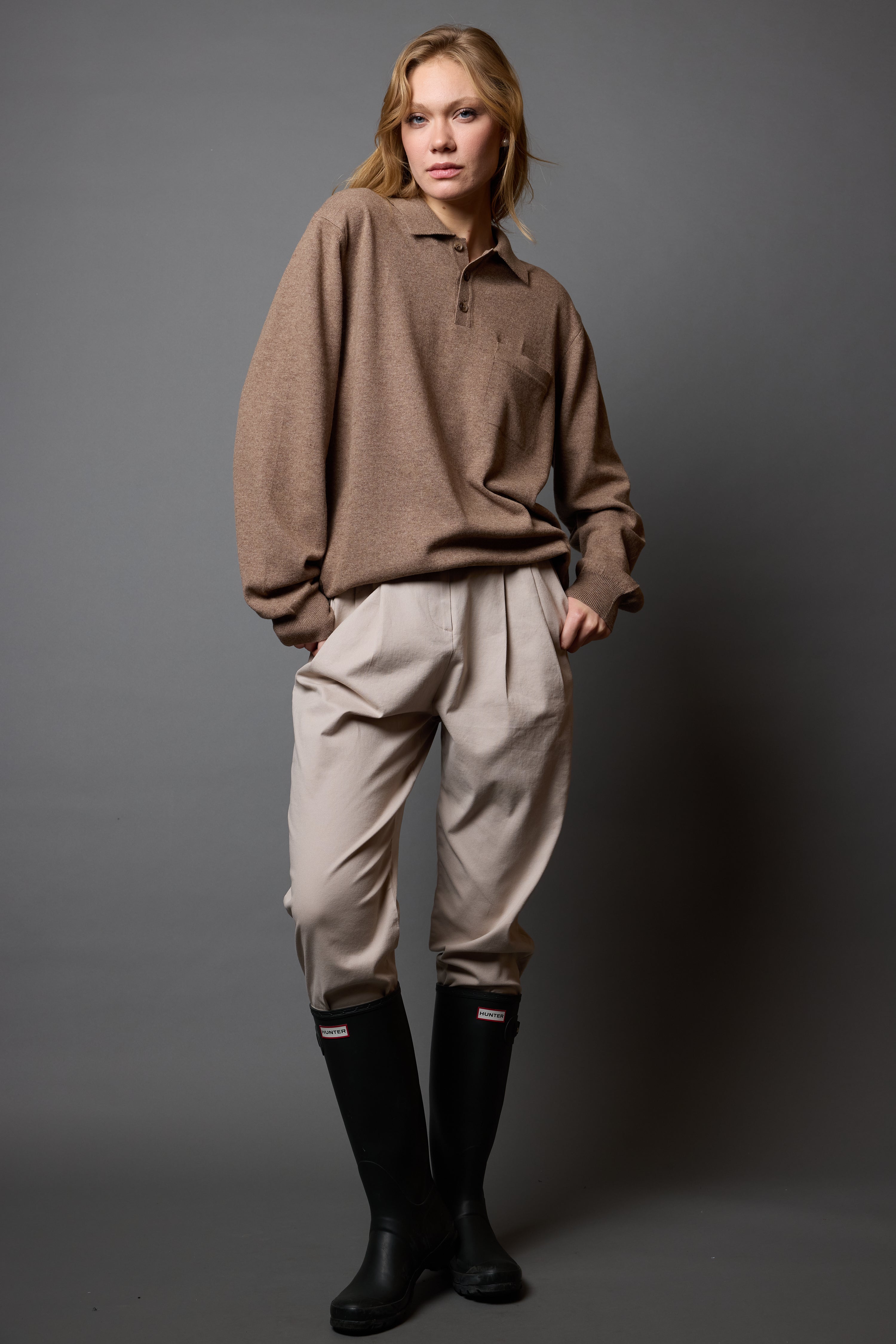 YUN POLO YAKA UNISEX KAZAK VIZON