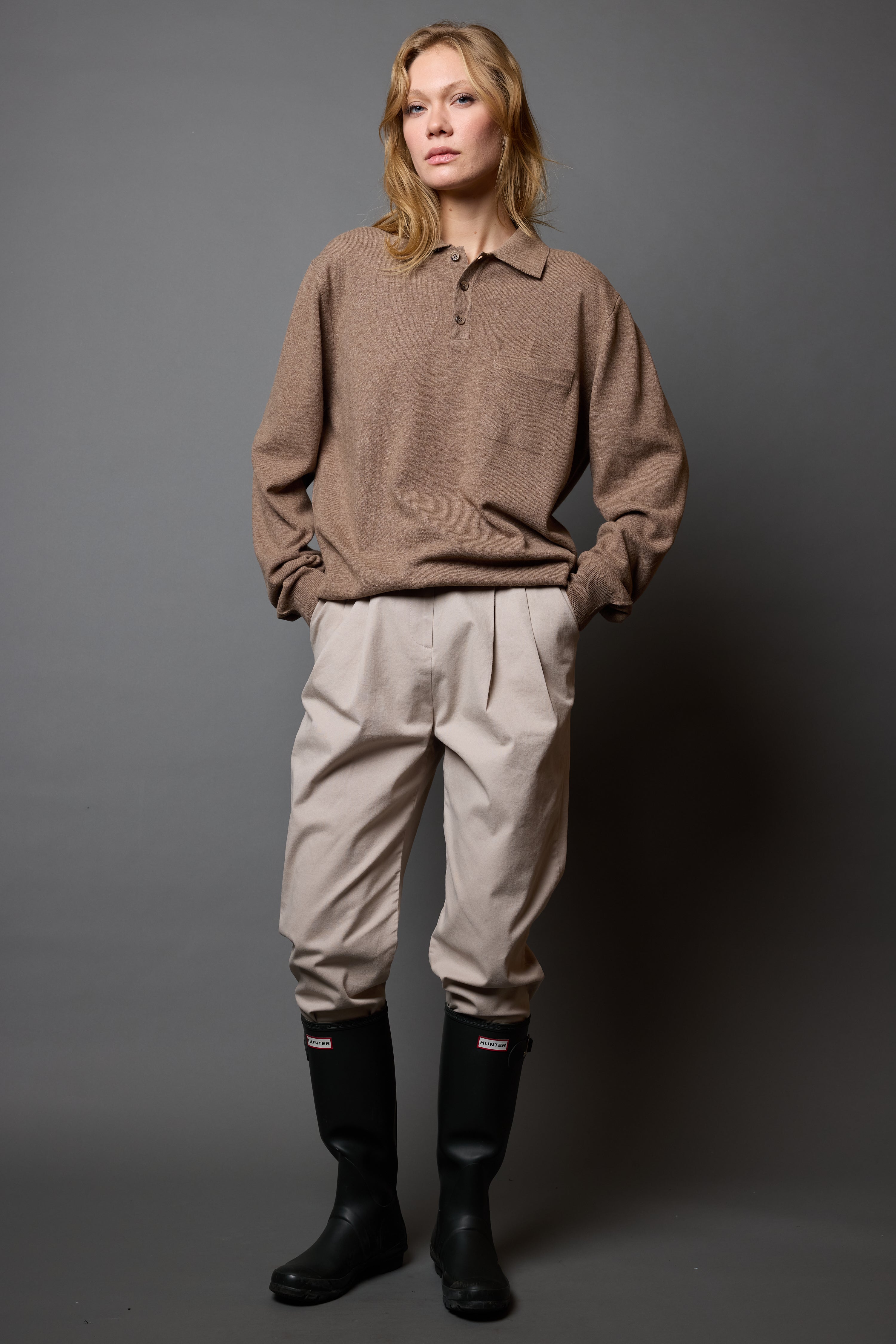 YUN POLO YAKA UNISEX KAZAK VIZON