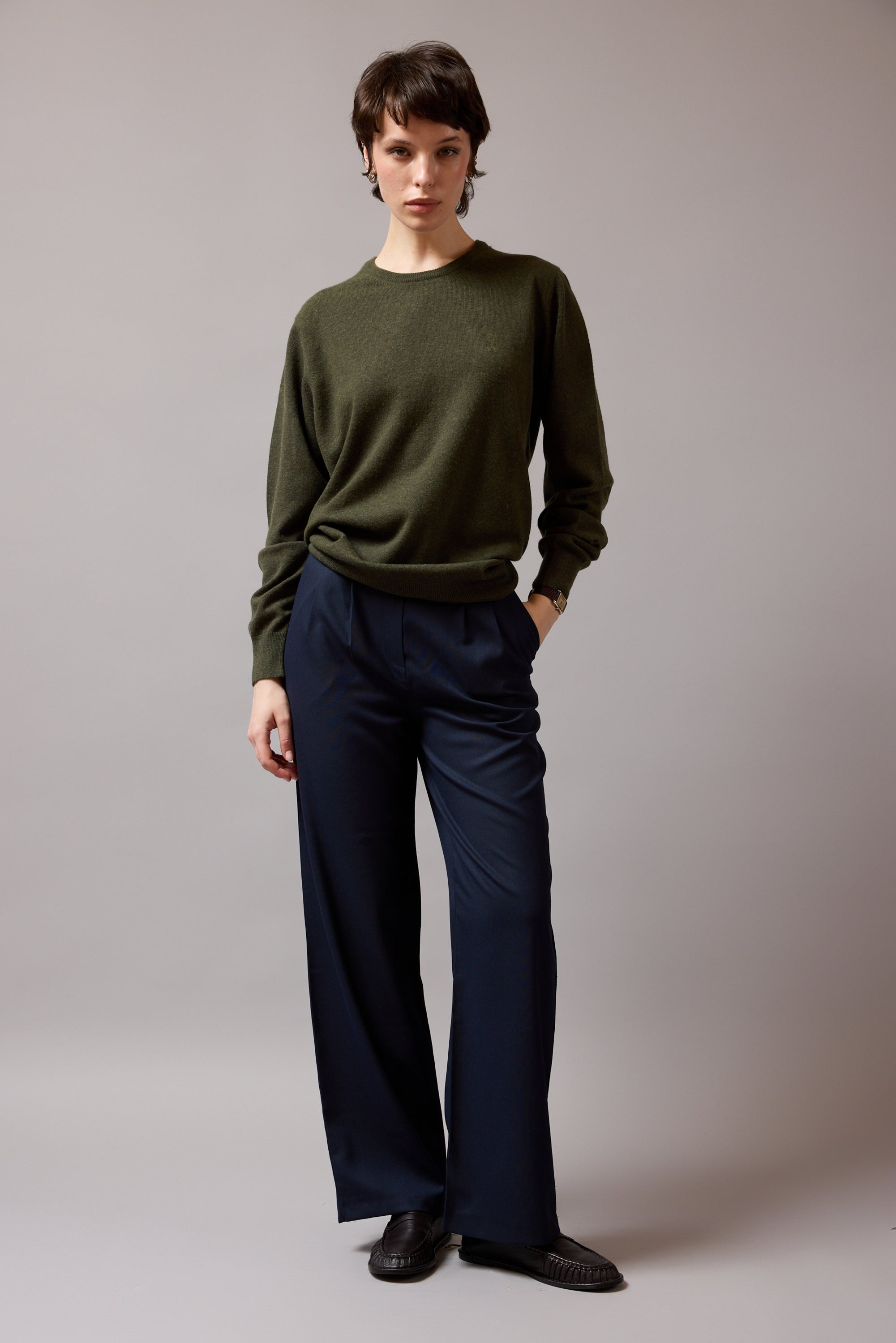 YUN BISIKLET YAKA UNISEX KAZAK HAKI