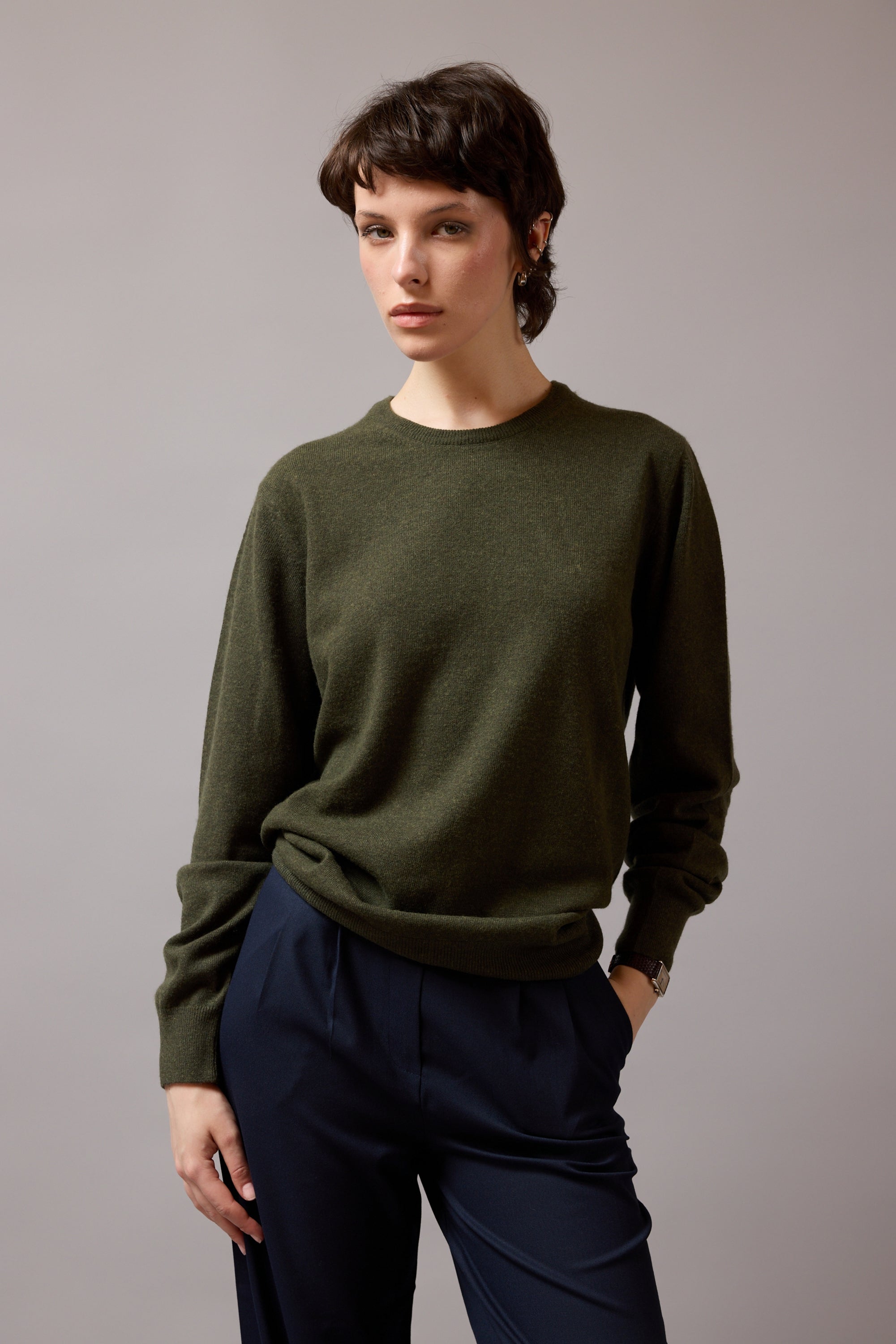 YUN BISIKLET YAKA UNISEX KAZAK HAKI