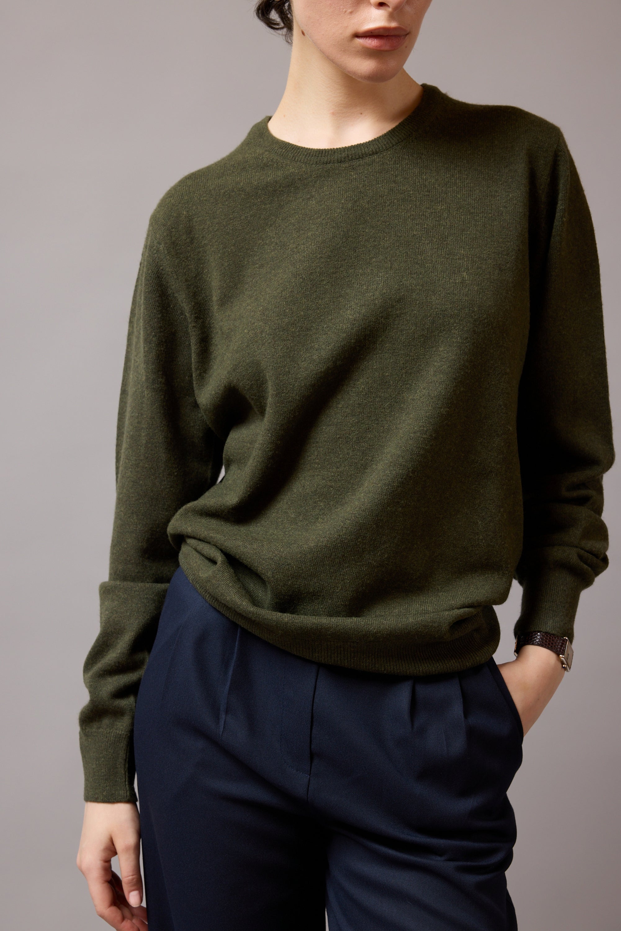 YUN BISIKLET YAKA UNISEX KAZAK HAKI