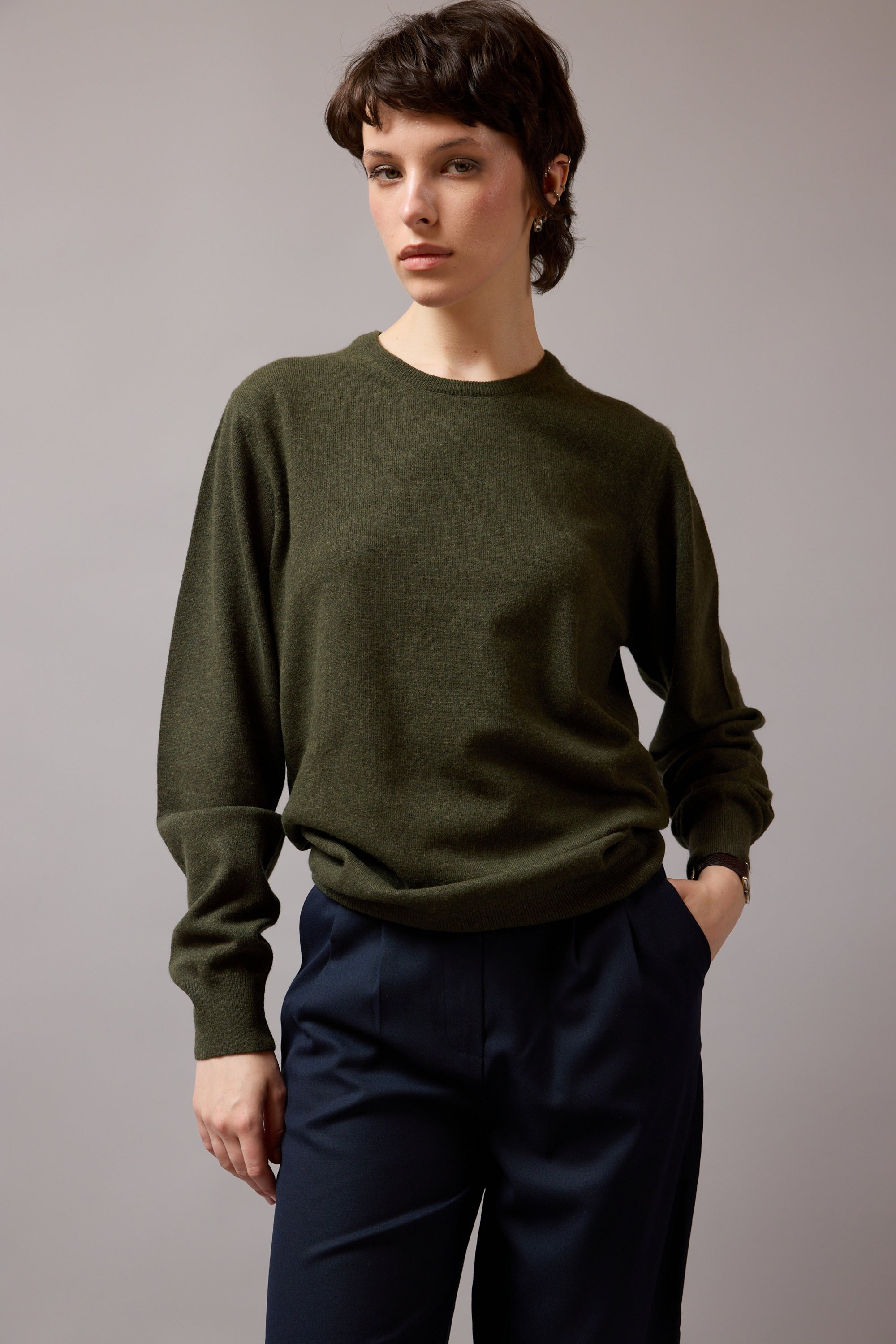 YUN BISIKLET YAKA UNISEX KAZAK HAKI