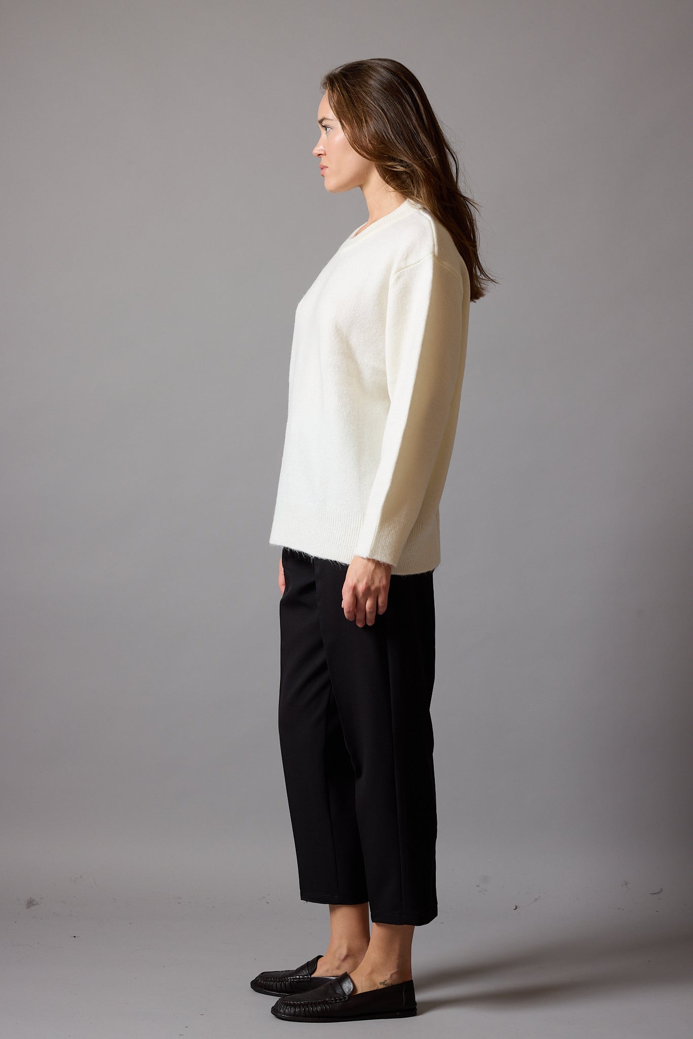 OVERSIZE BISIKLET YAKA KAZAK KREM