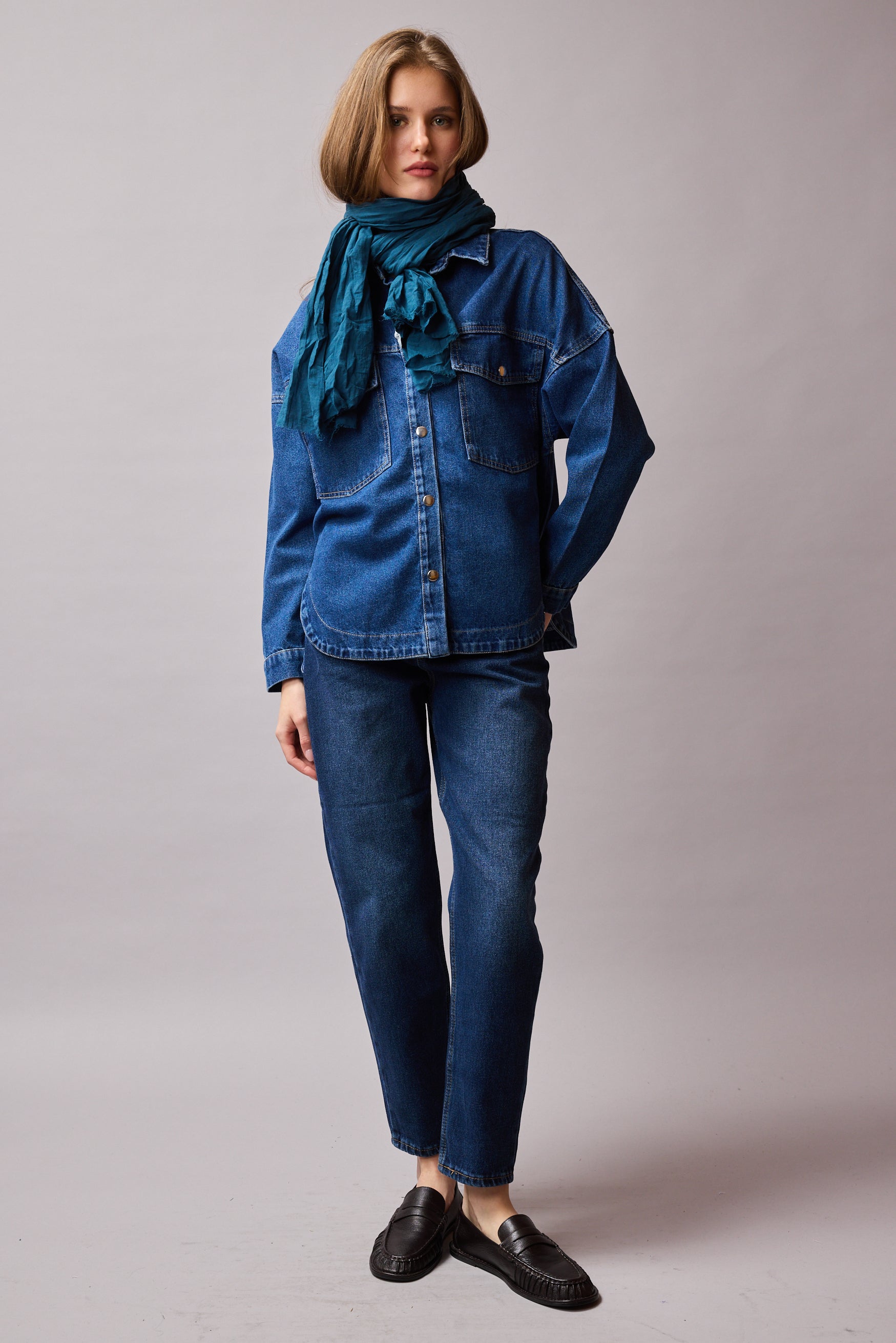 SEA BLUE ORGANIK PAMUK EL BOYAMA SAL