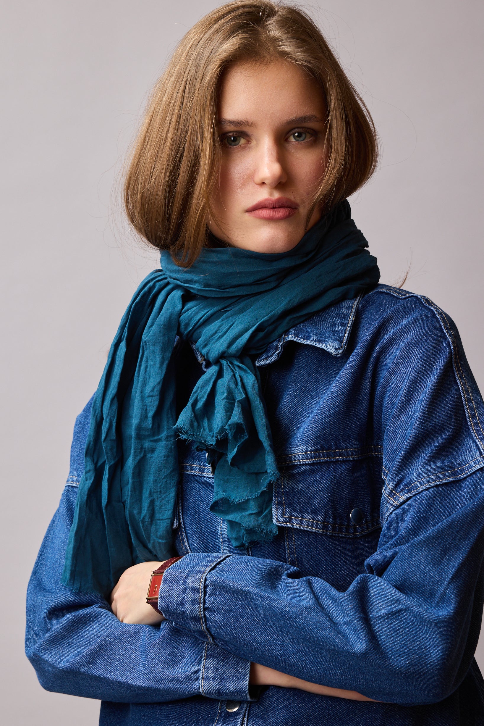 SEA BLUE ORGANIK PAMUK EL BOYAMA SAL