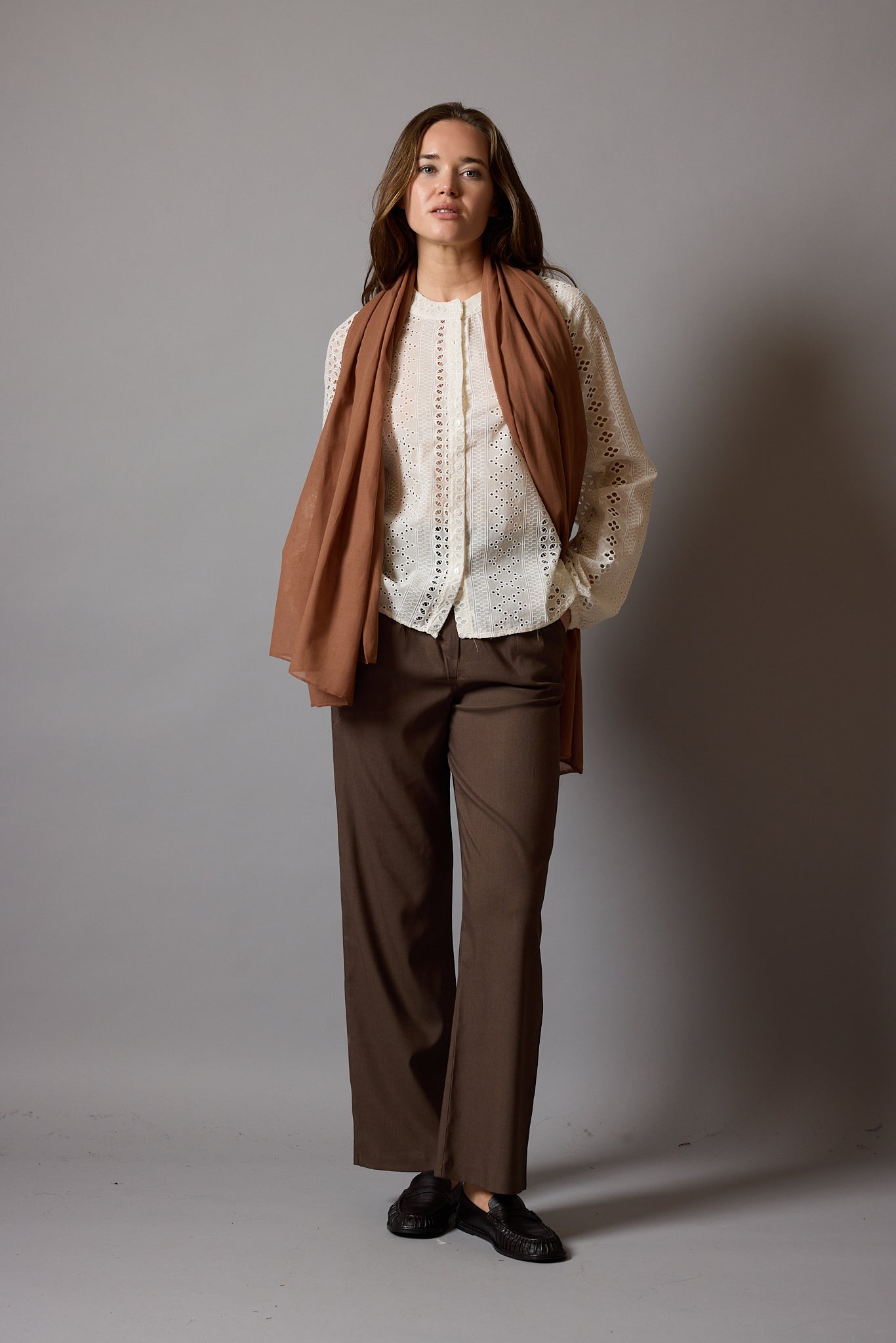 Autumn Coffee Organic Cotton Handmade Shawl