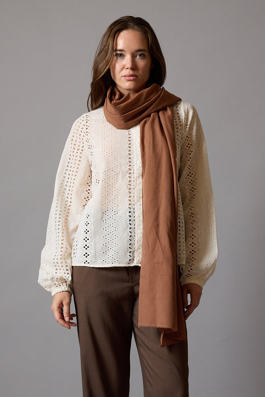 Autumn Coffee Organic Cotton Handmade Shawl