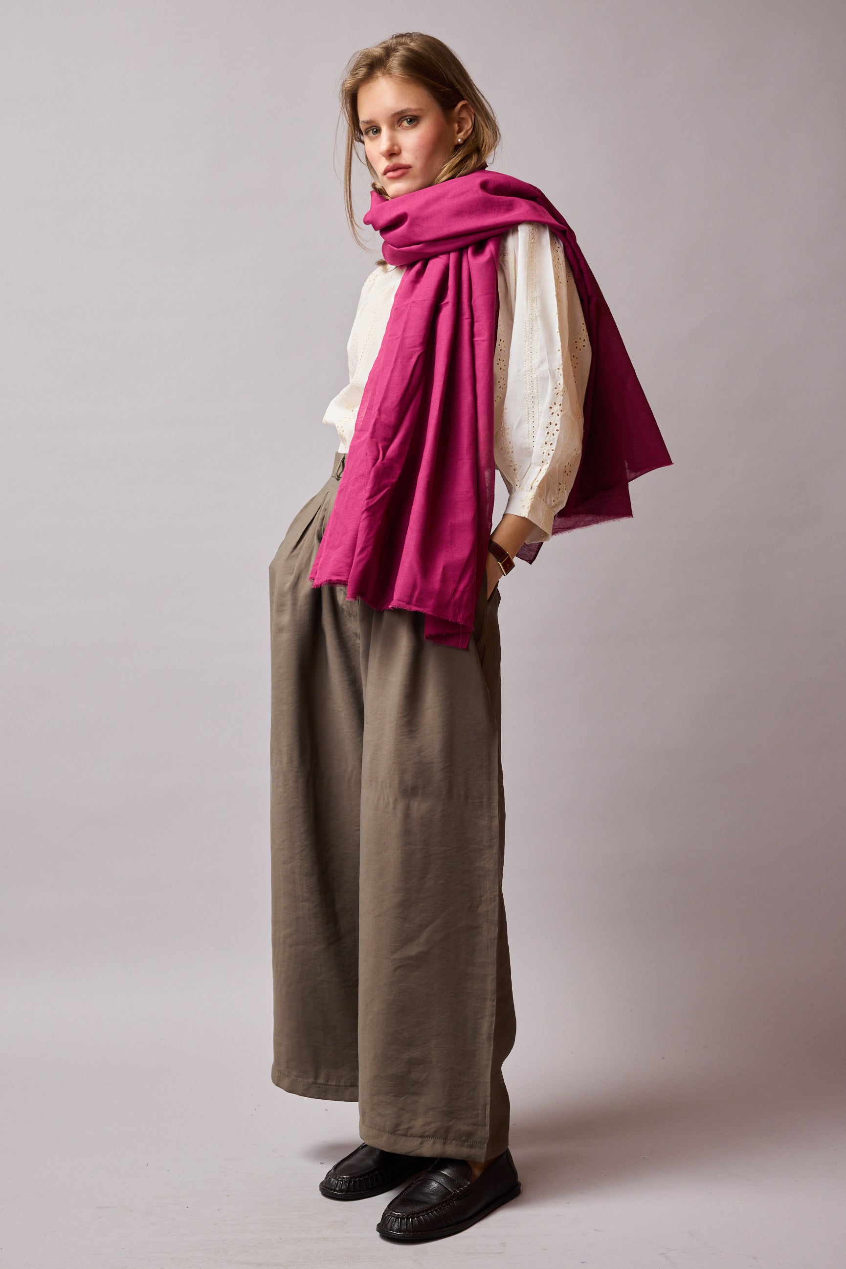 FRAMBOISE ORGANIK PAMUK HANDMADE SAL