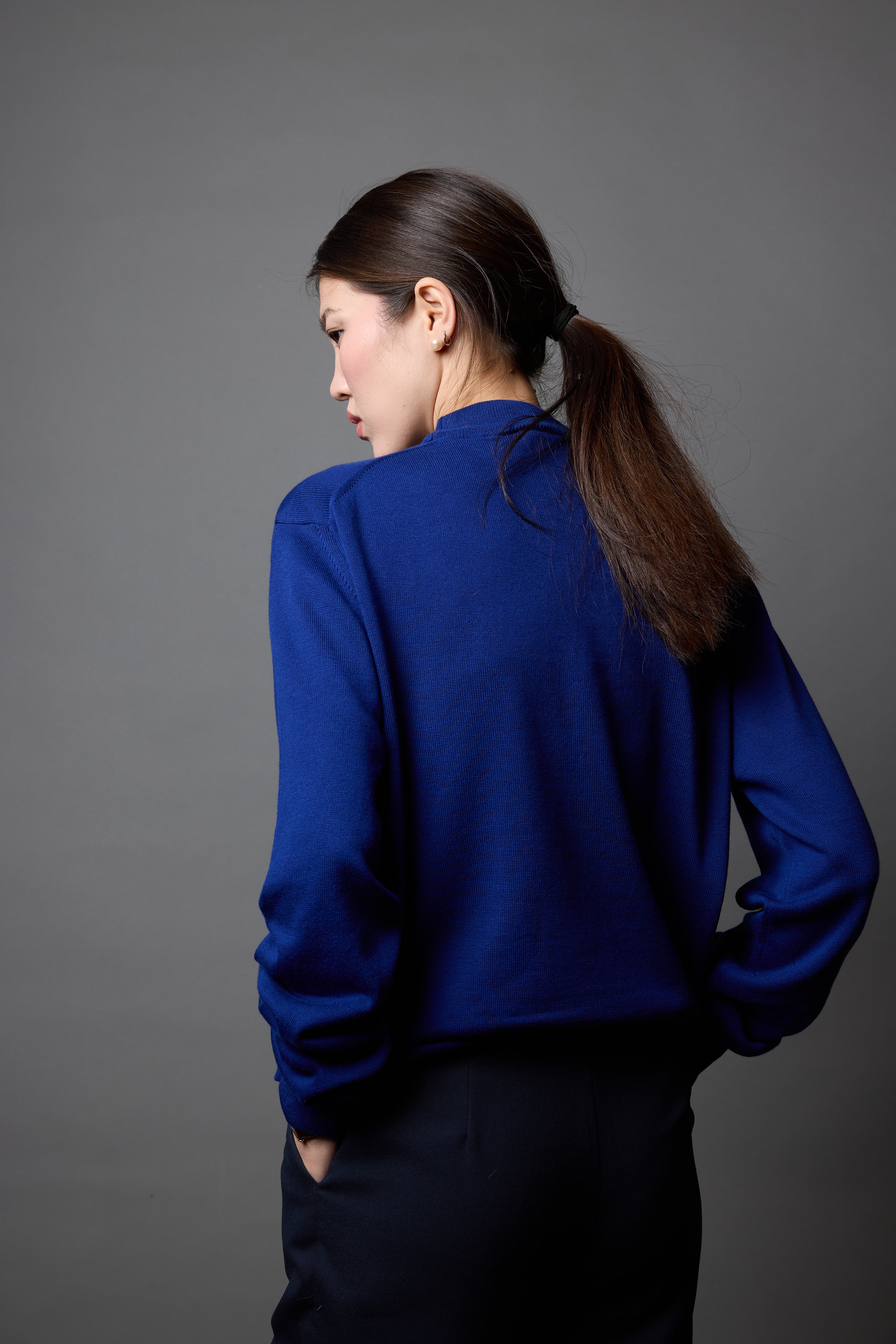 COTTON TURTLEneck UNISEX SWEATER SAX BLUE