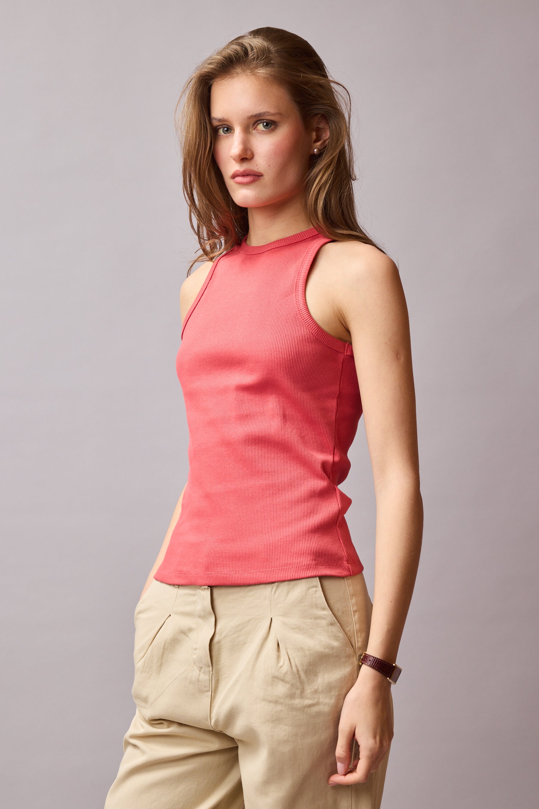 HALTERNECK CROP TOP ROUGE