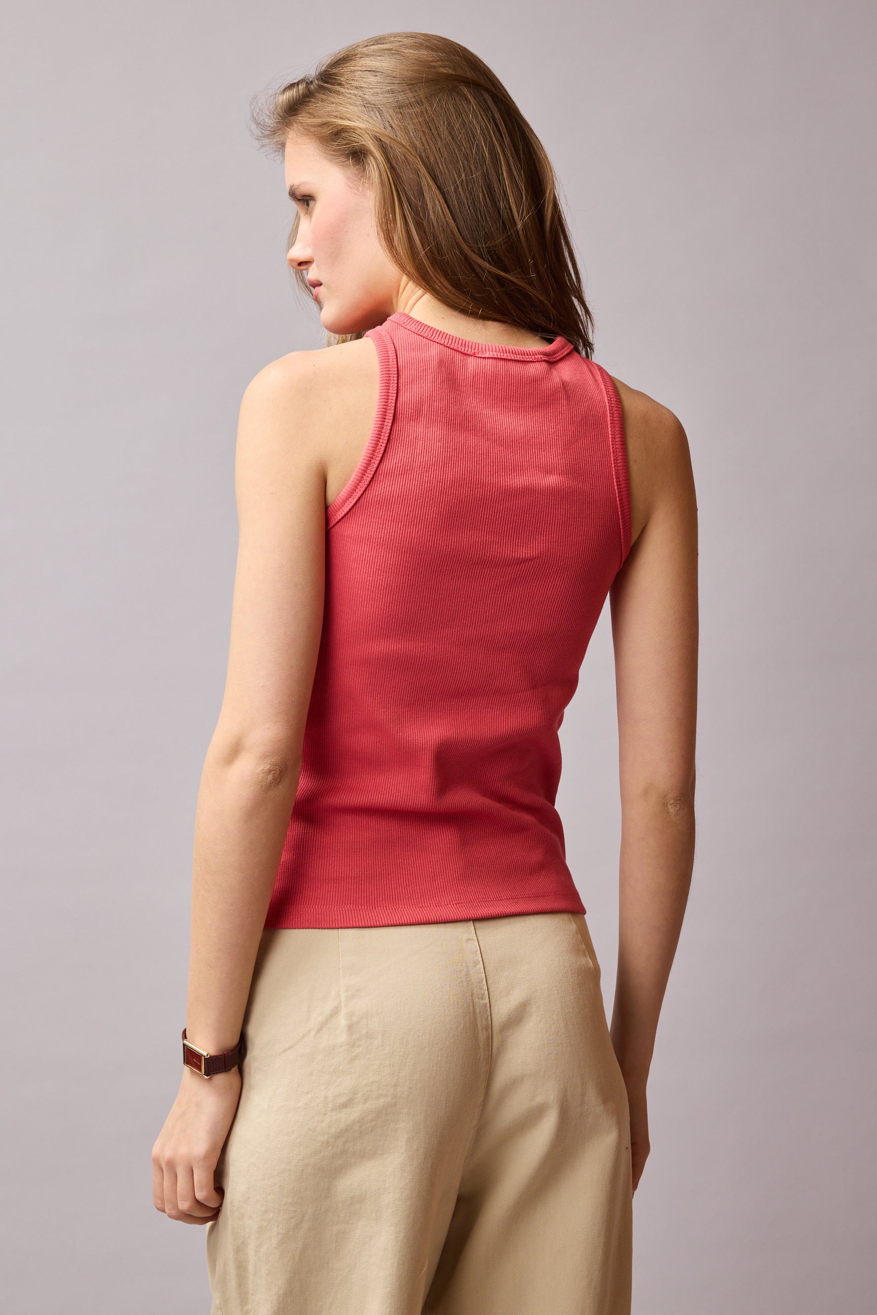 HALTERNECK CROP TOP ROUGE