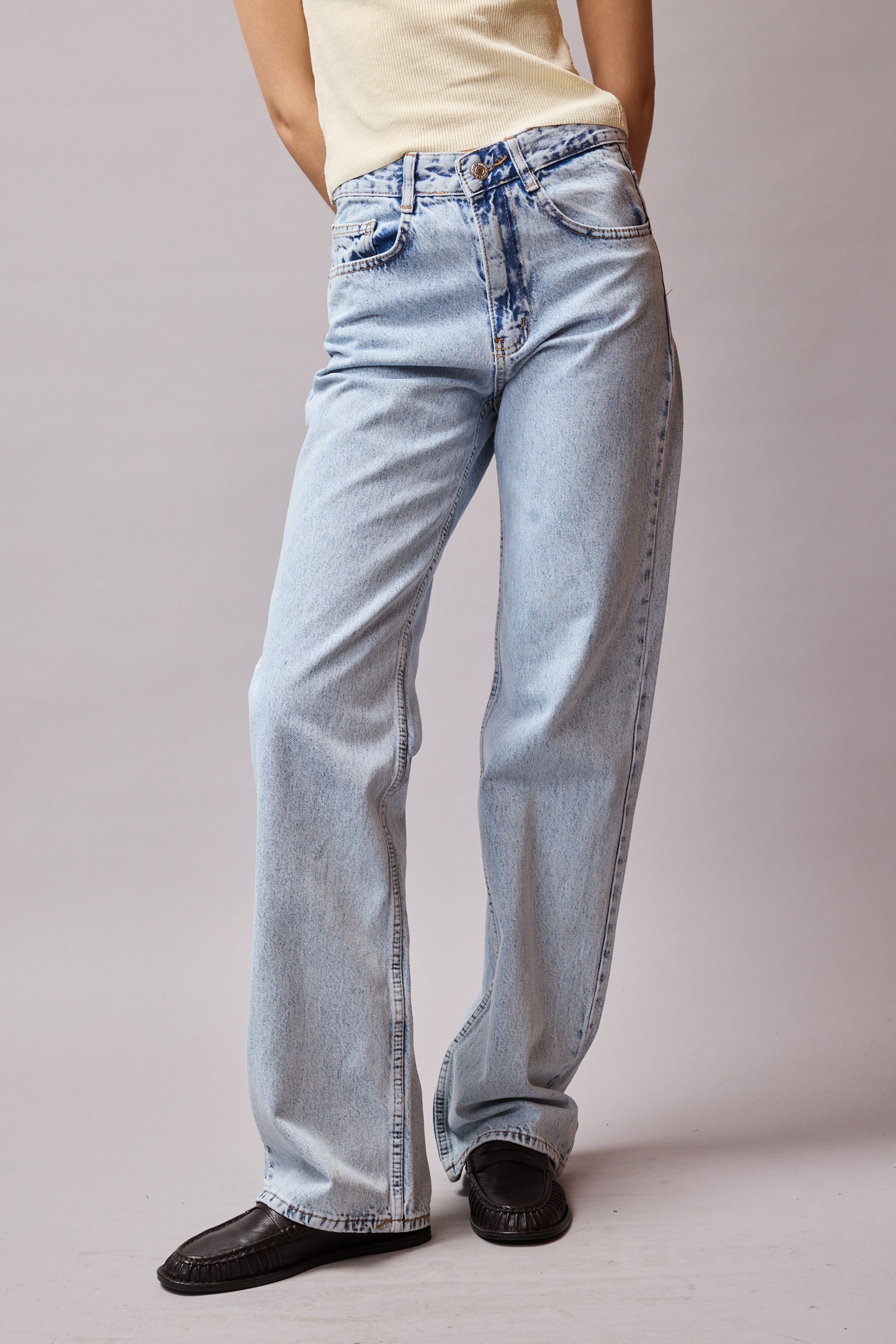 STRAIGHT FIT YUKSEK BEL BORU PACA JEAN LIGHT BLUE