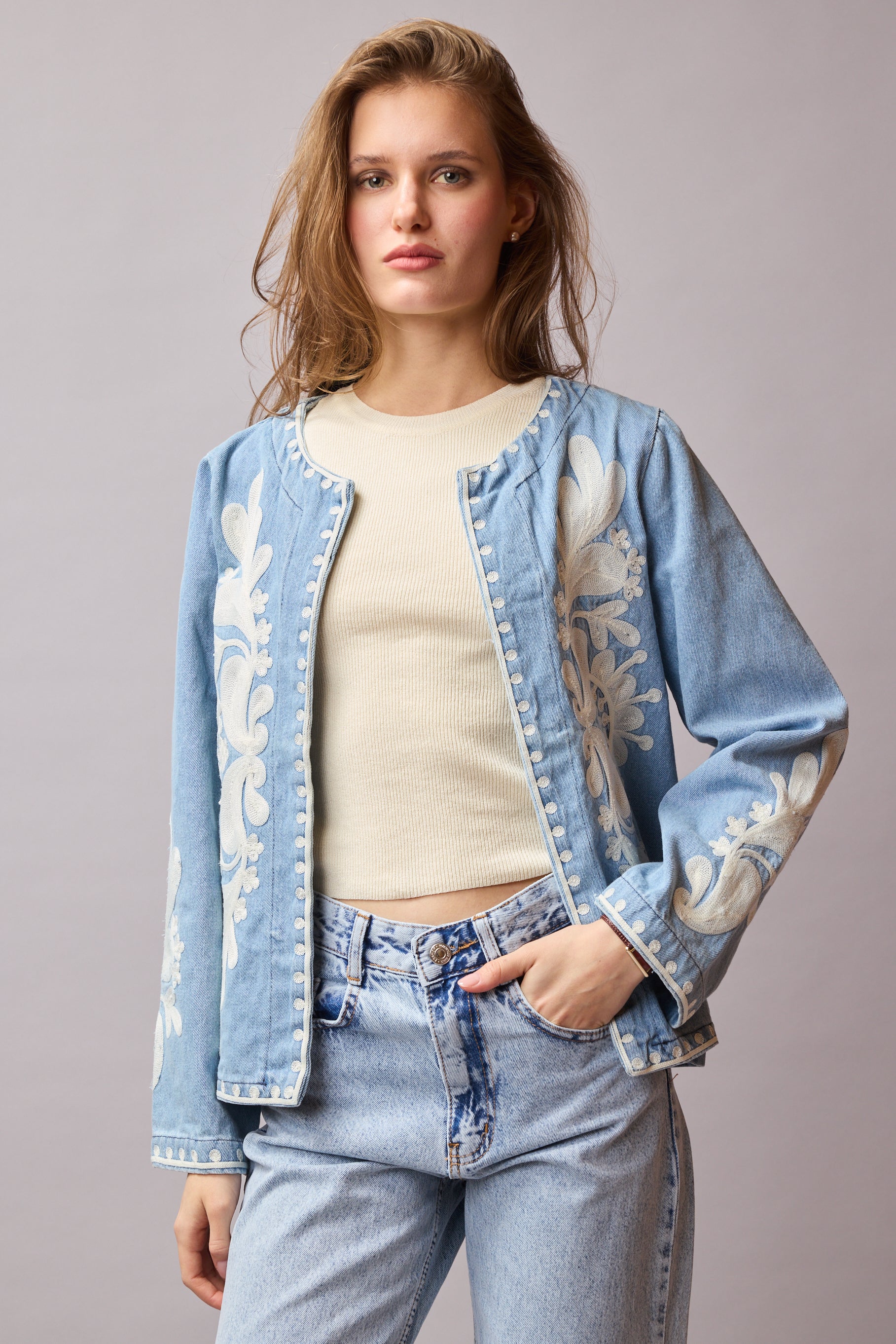 CLEMENCIA NAKISLI DENIM CEKET