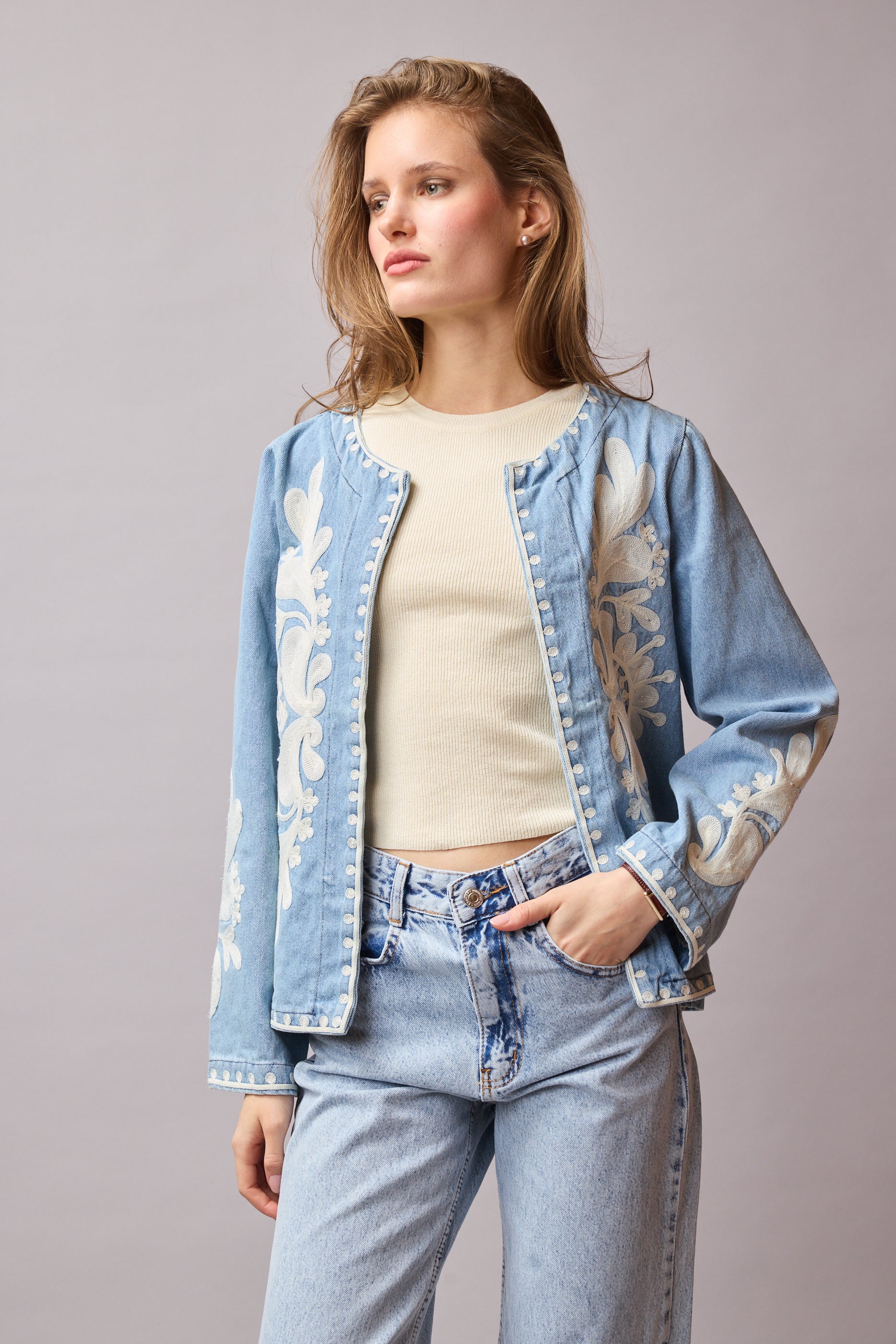 CLEMENCIA NAKISLI DENIM CEKET