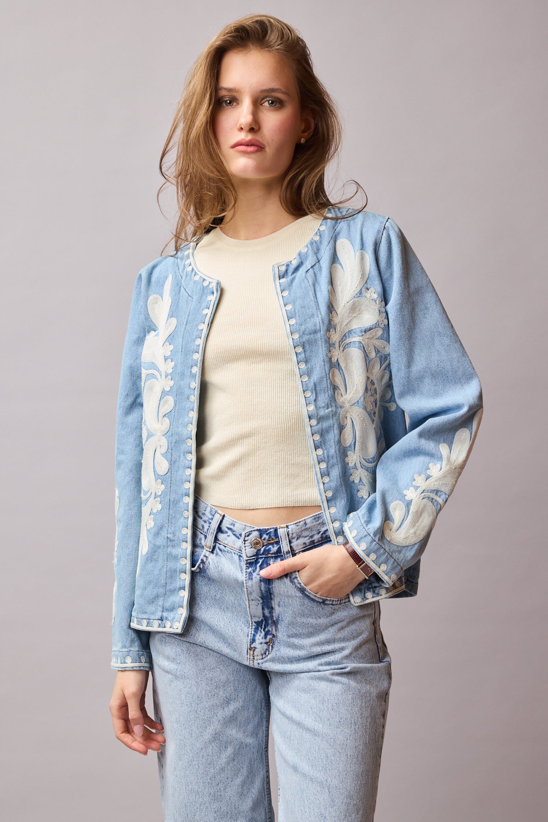 CLEMENCIA NAKISLI DENIM CEKET