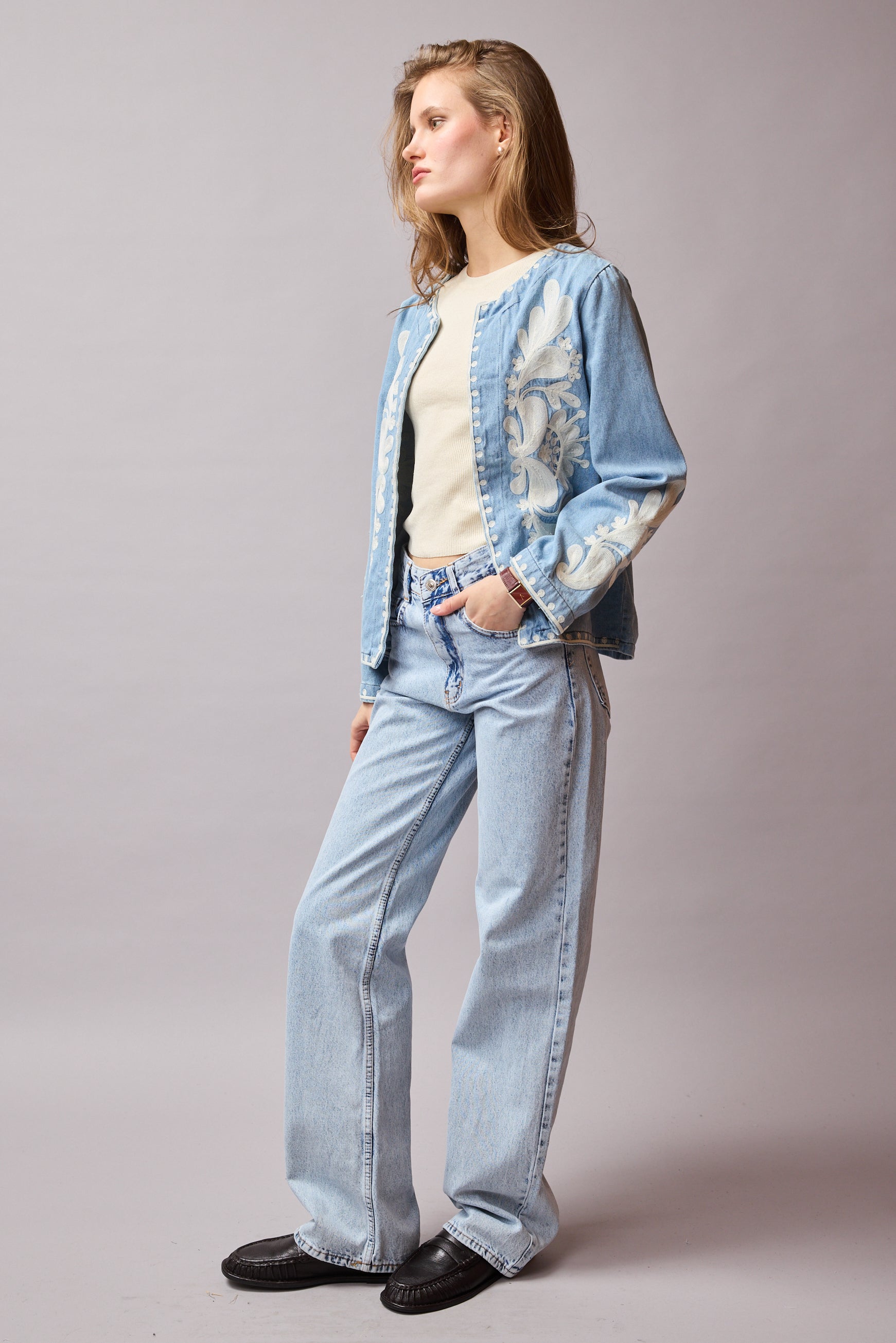 CLEMENCIA NAKISLI DENIM CEKET