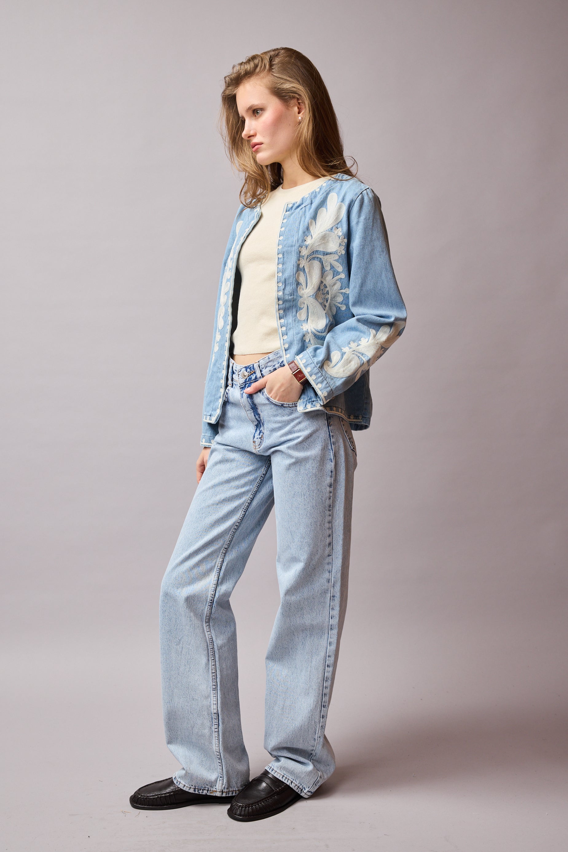 CLEMENCIA NAKISLI DENIM CEKET