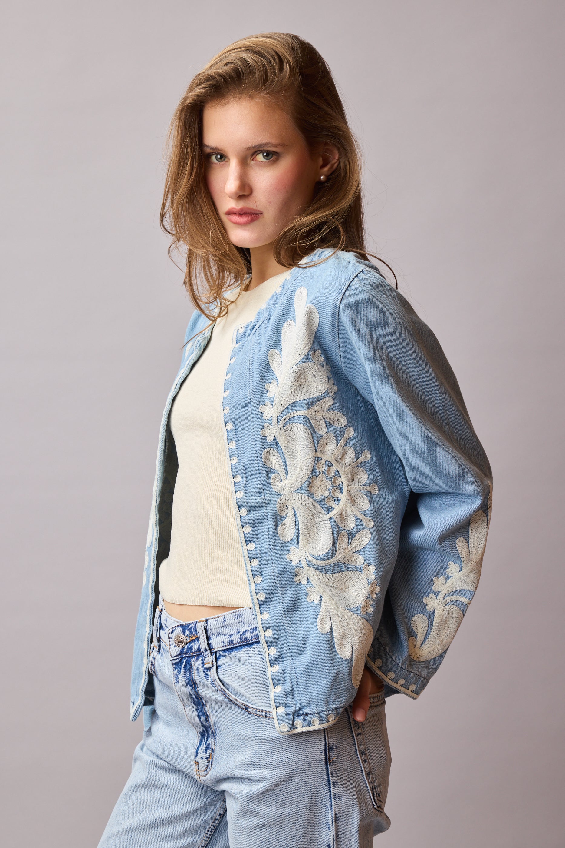 CLEMENCIA NAKISLI DENIM CEKET