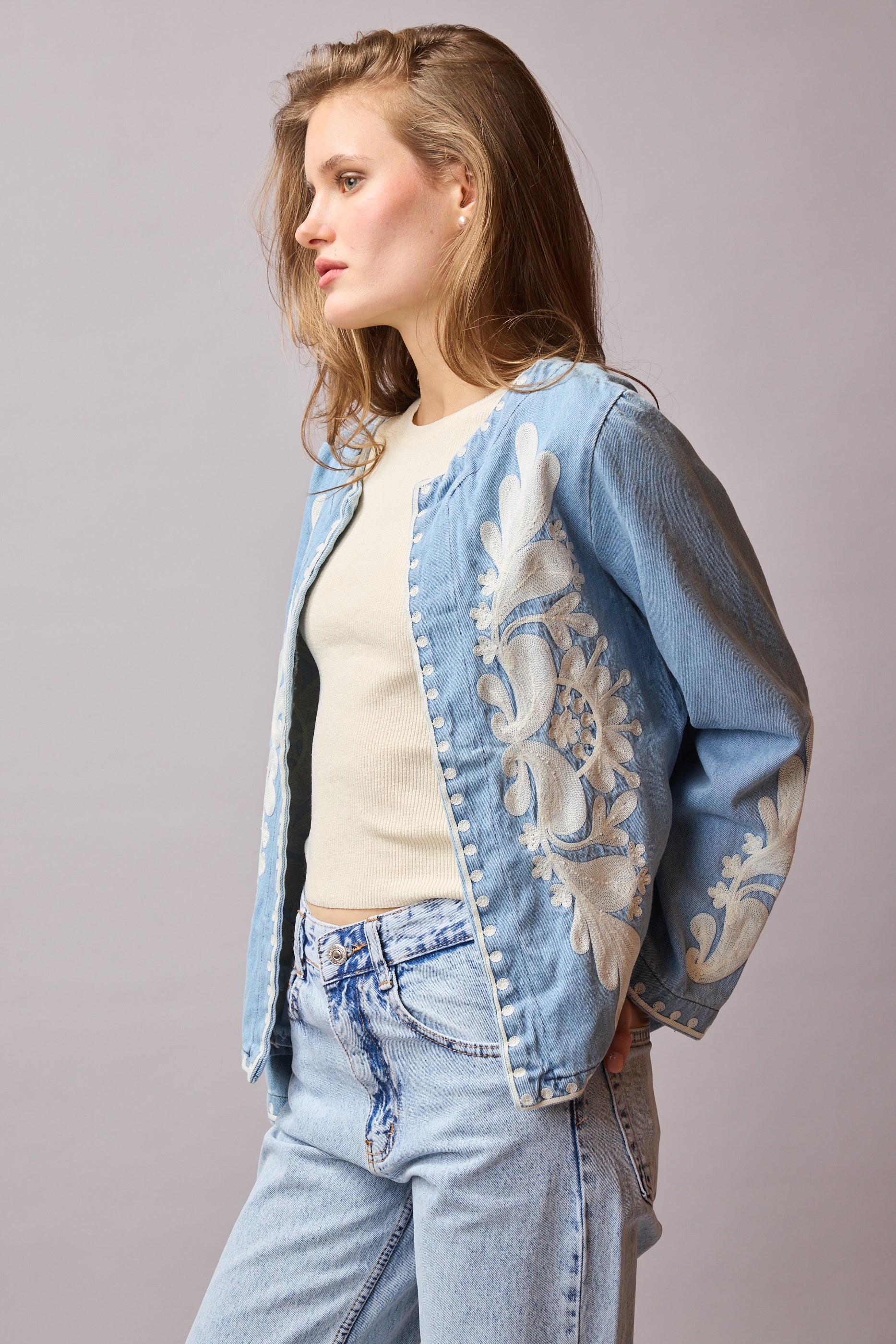 CLEMENCIA NAKISLI DENIM CEKET