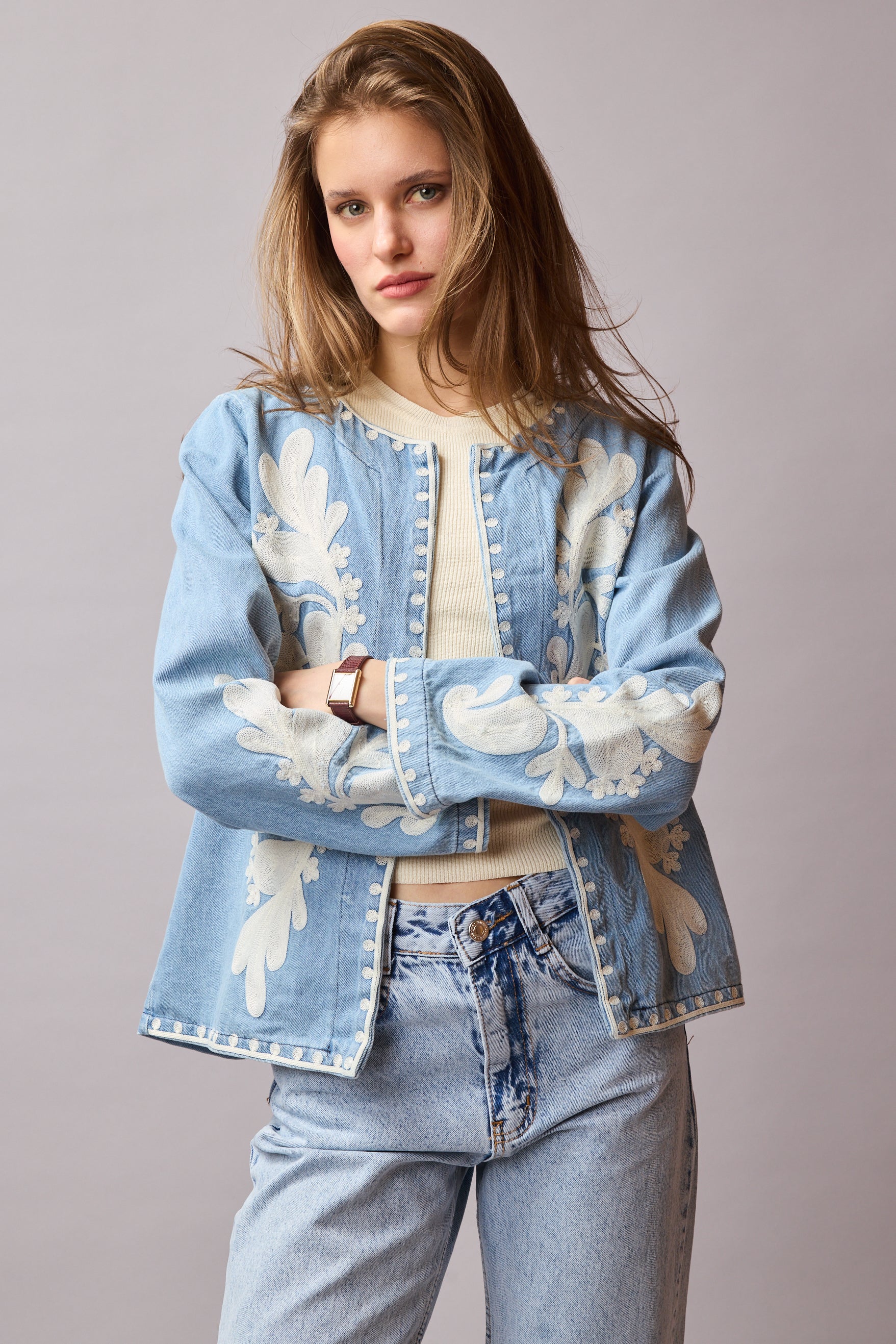 CLEMENCIA NAKISLI DENIM CEKET