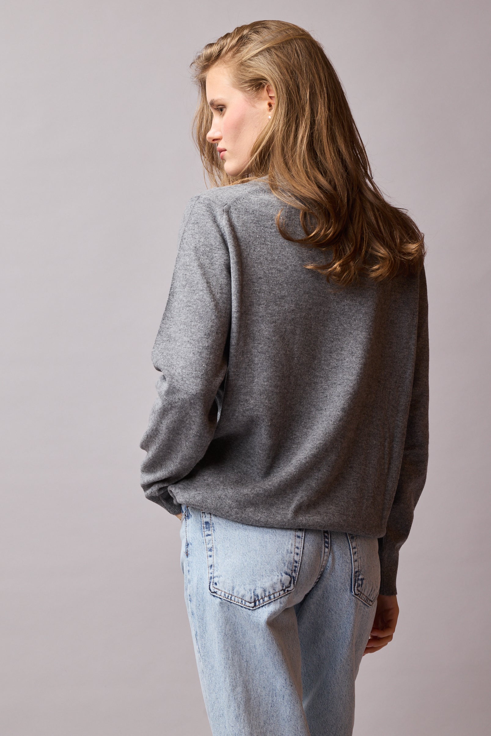 YUN YUKSEK YAKA UNISEX KAZAK GRI