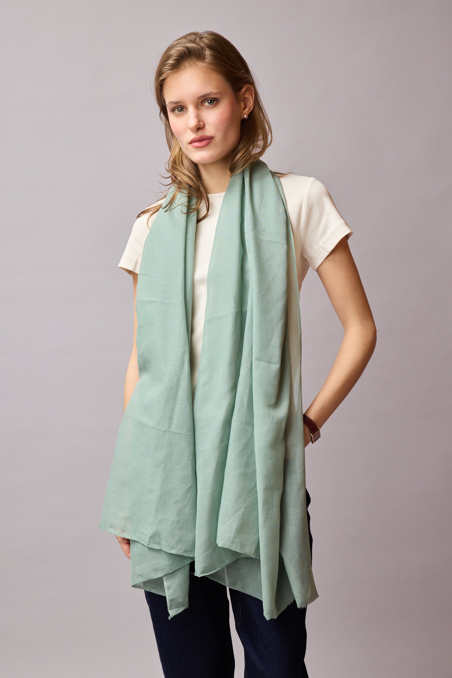 Mint Organik Pamuk Handmade Sal