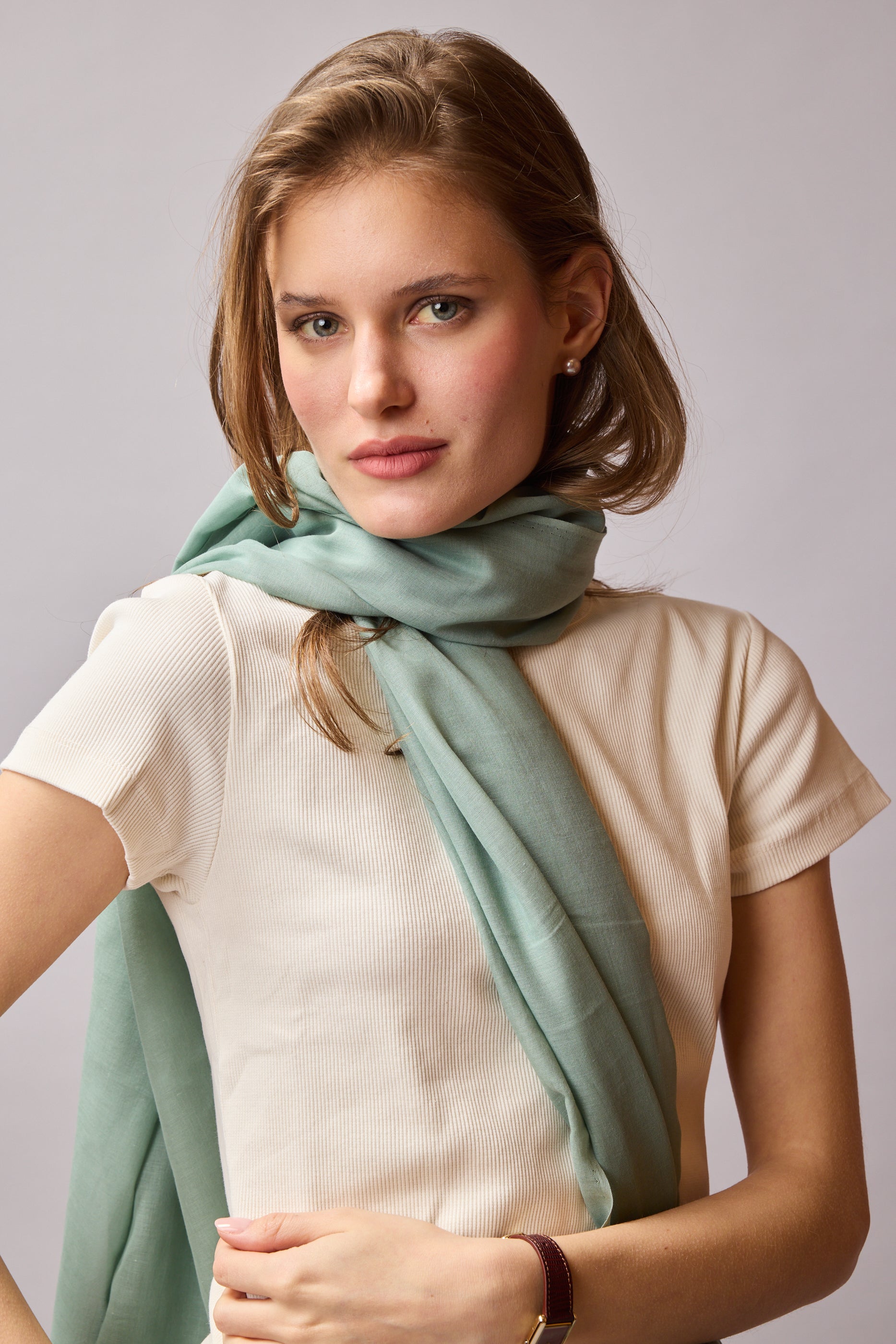 Mint Organik Pamuk Handmade Sal