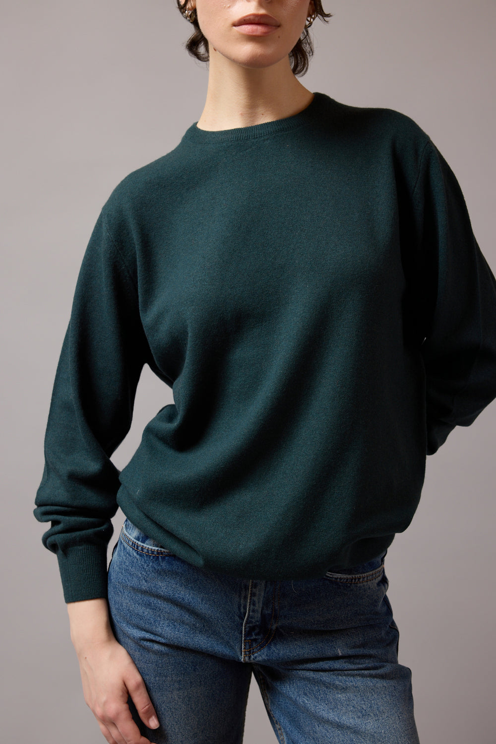 YUN BISIKLET YAKA UNISEX KAZAK ZUMRUT