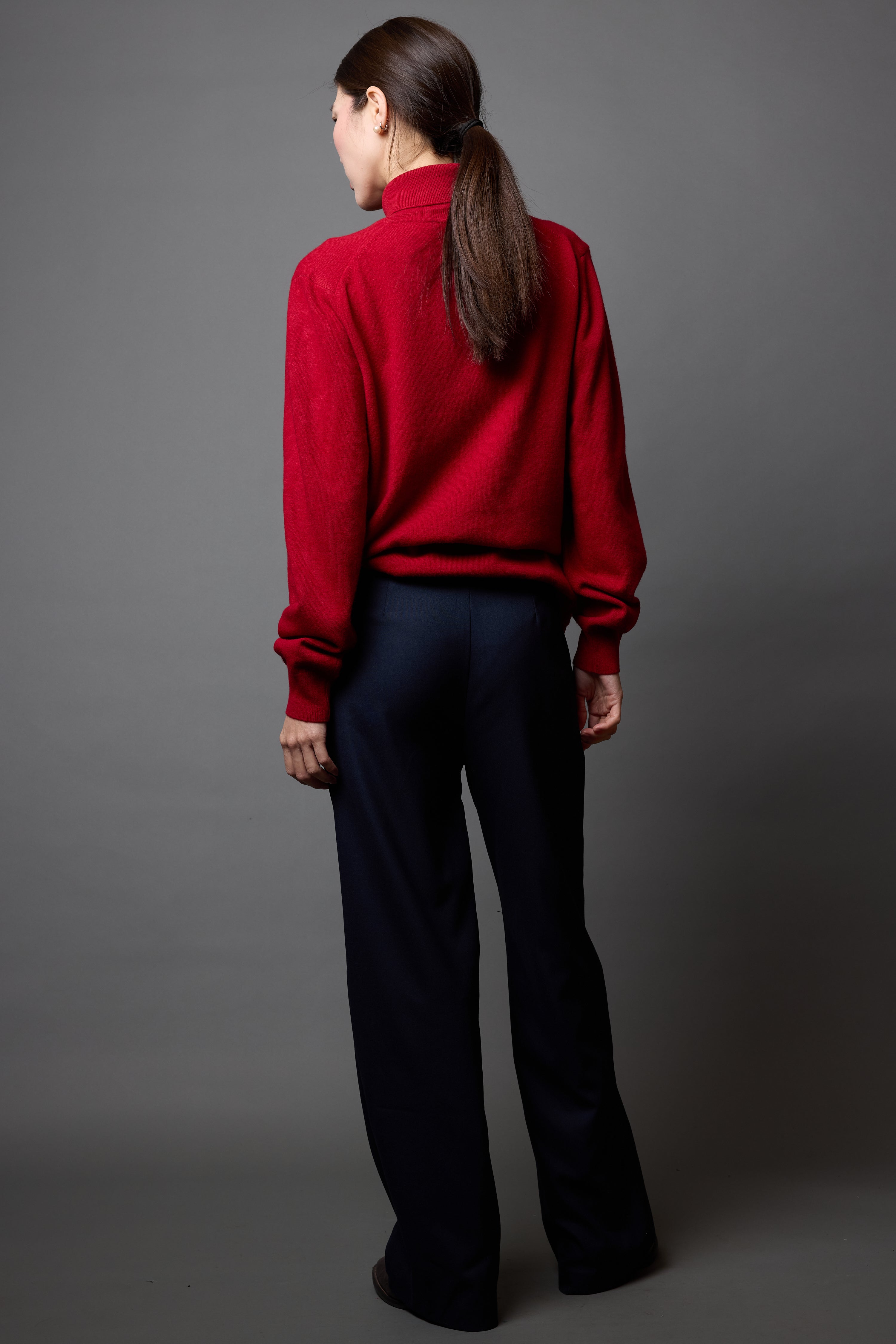 YUN YUKSEK YAKA UNISEX KAZAK KIRMIZI