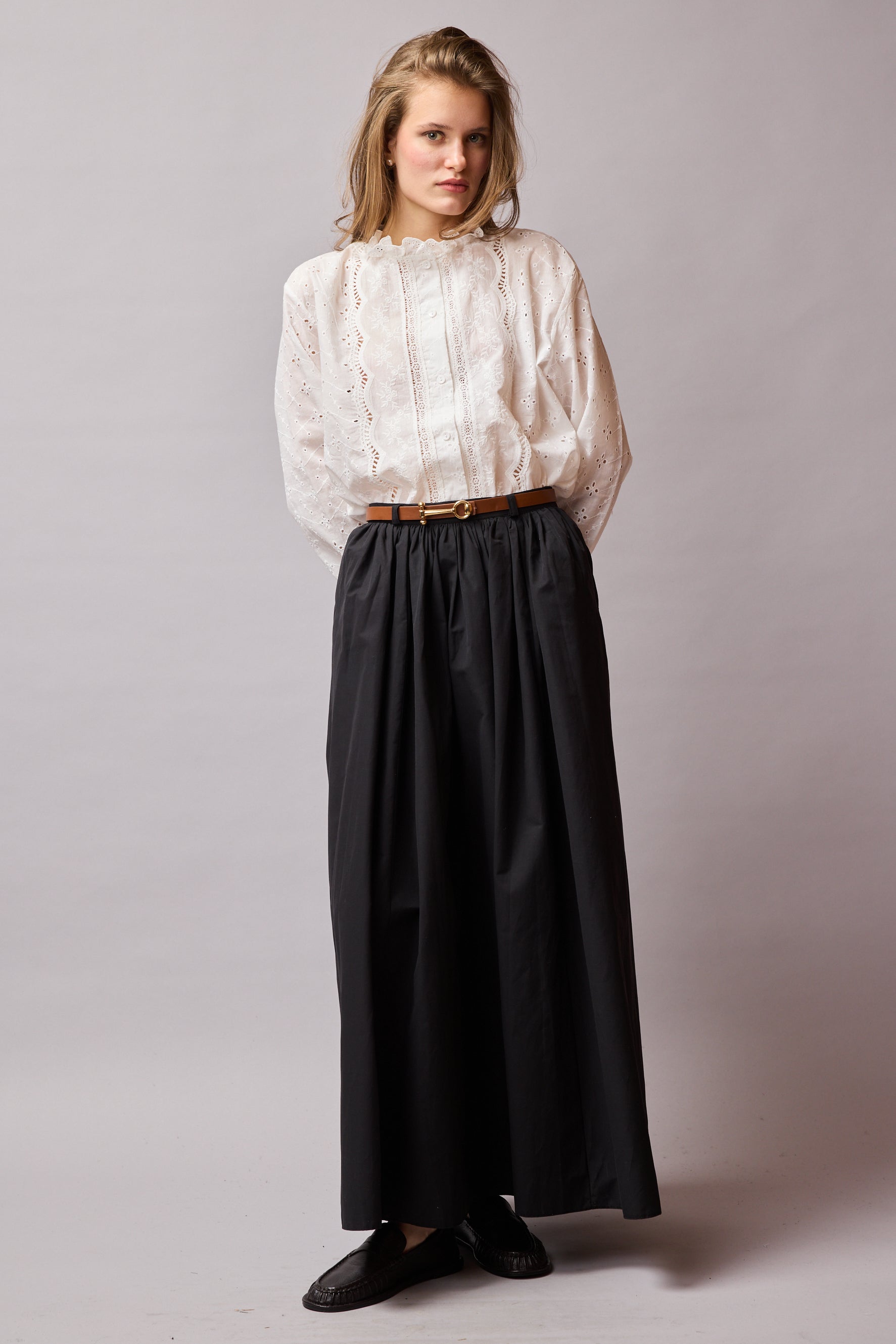 MIDI PARASUT SKIRT BLACK