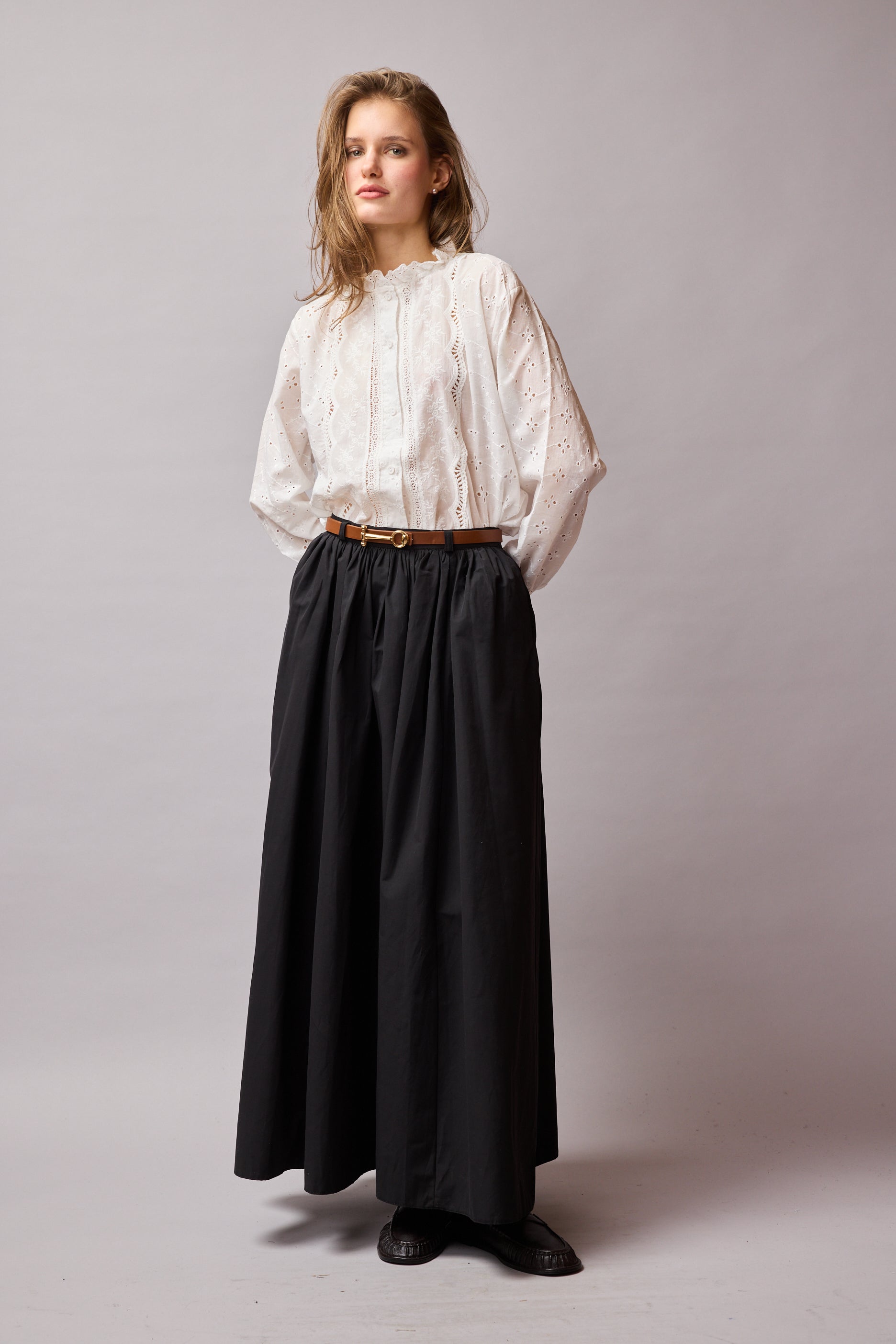 MIDI PARASUT SKIRT BLACK