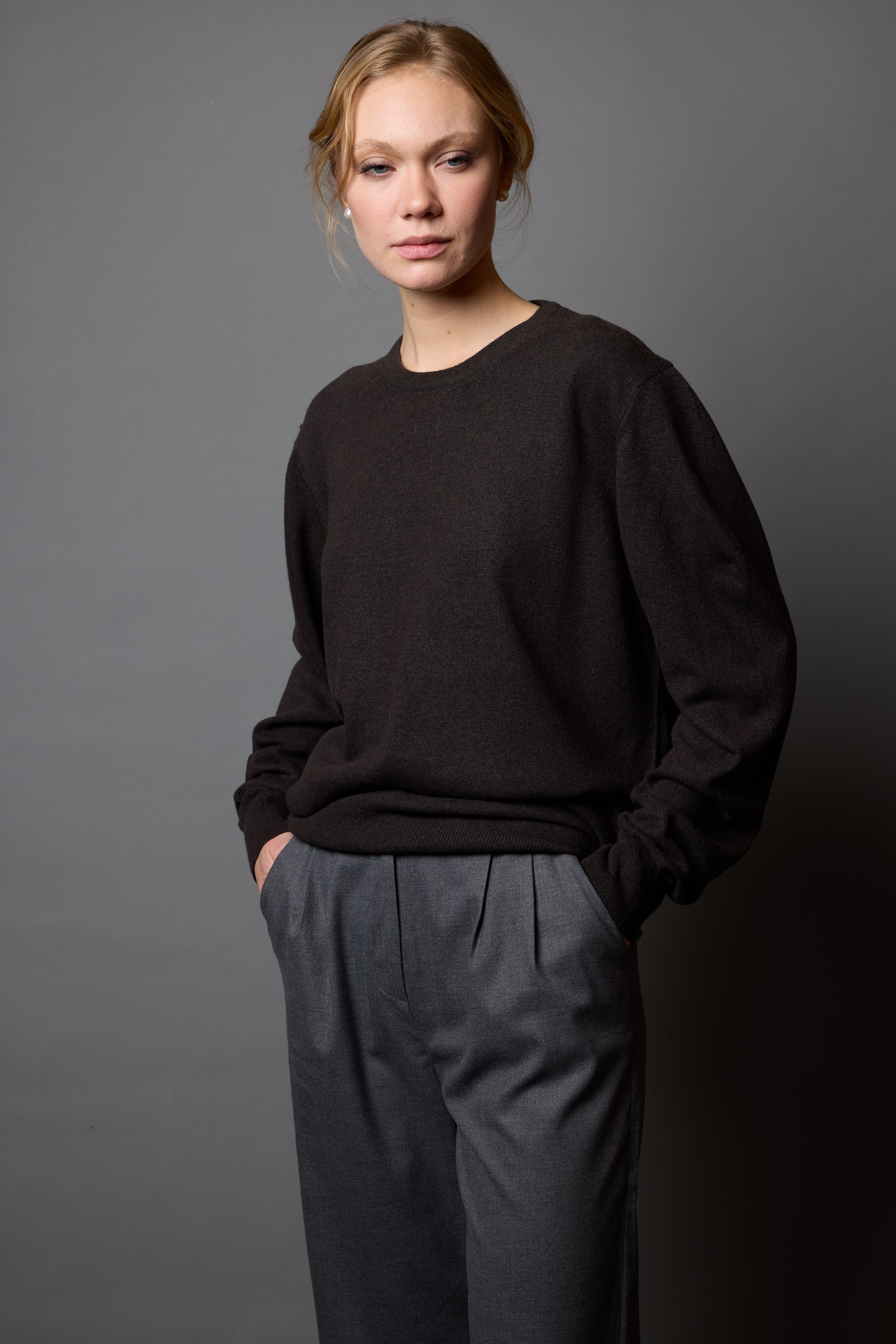 YUN BISIKLET YAKA UNISEX KAZAK BROWN