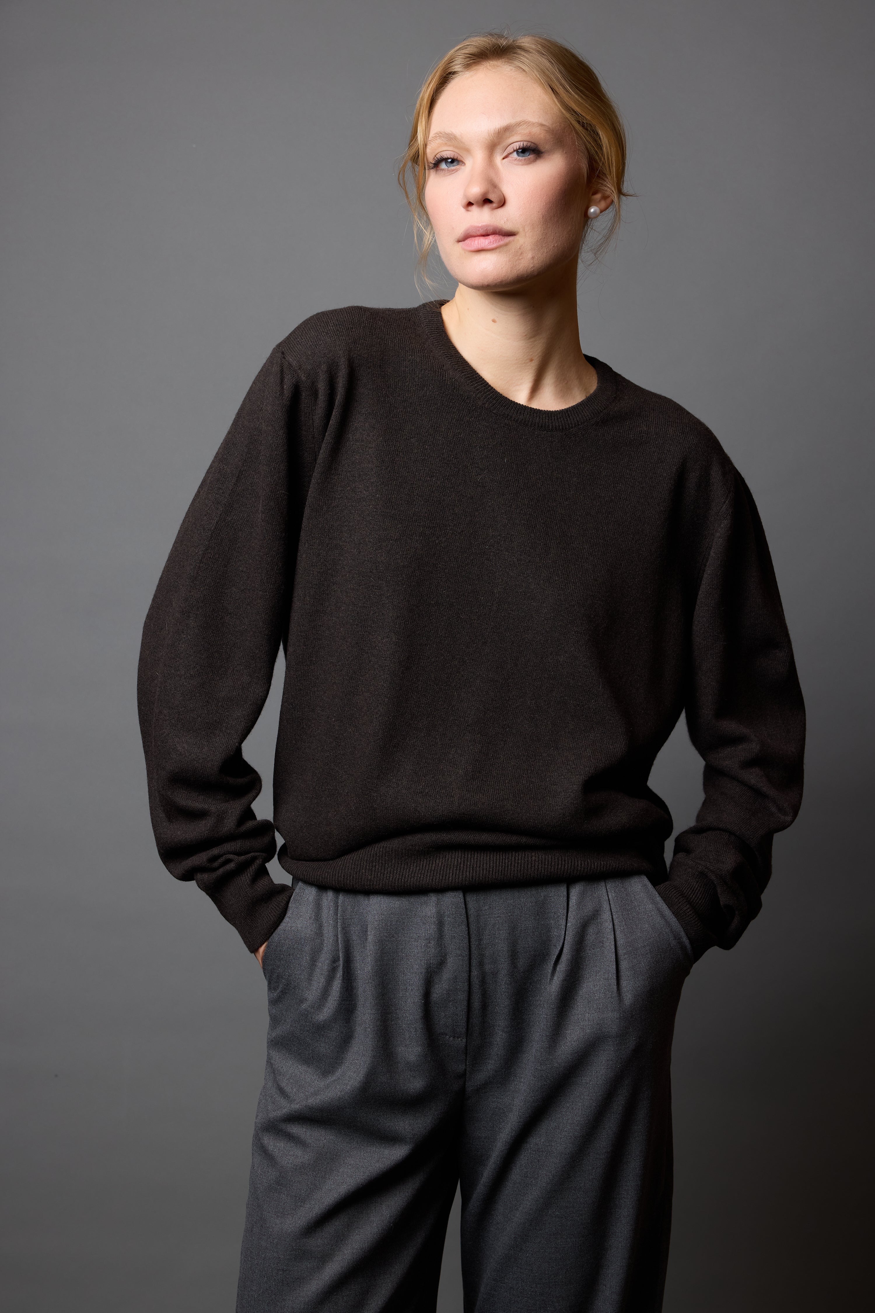 YUN BISIKLET YAKA UNISEX KAZAK BROWN