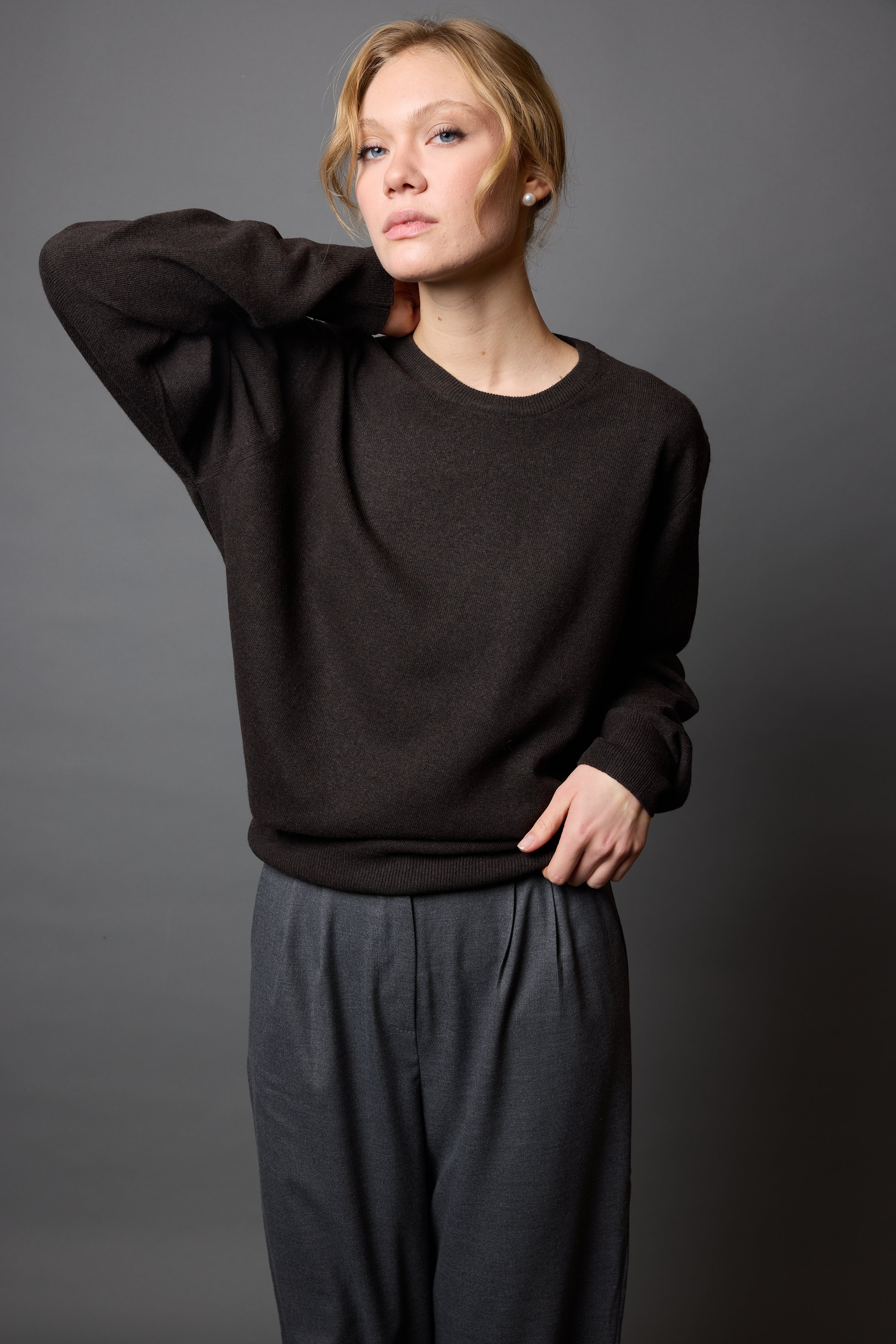 YUN BISIKLET YAKA UNISEX KAZAK BROWN