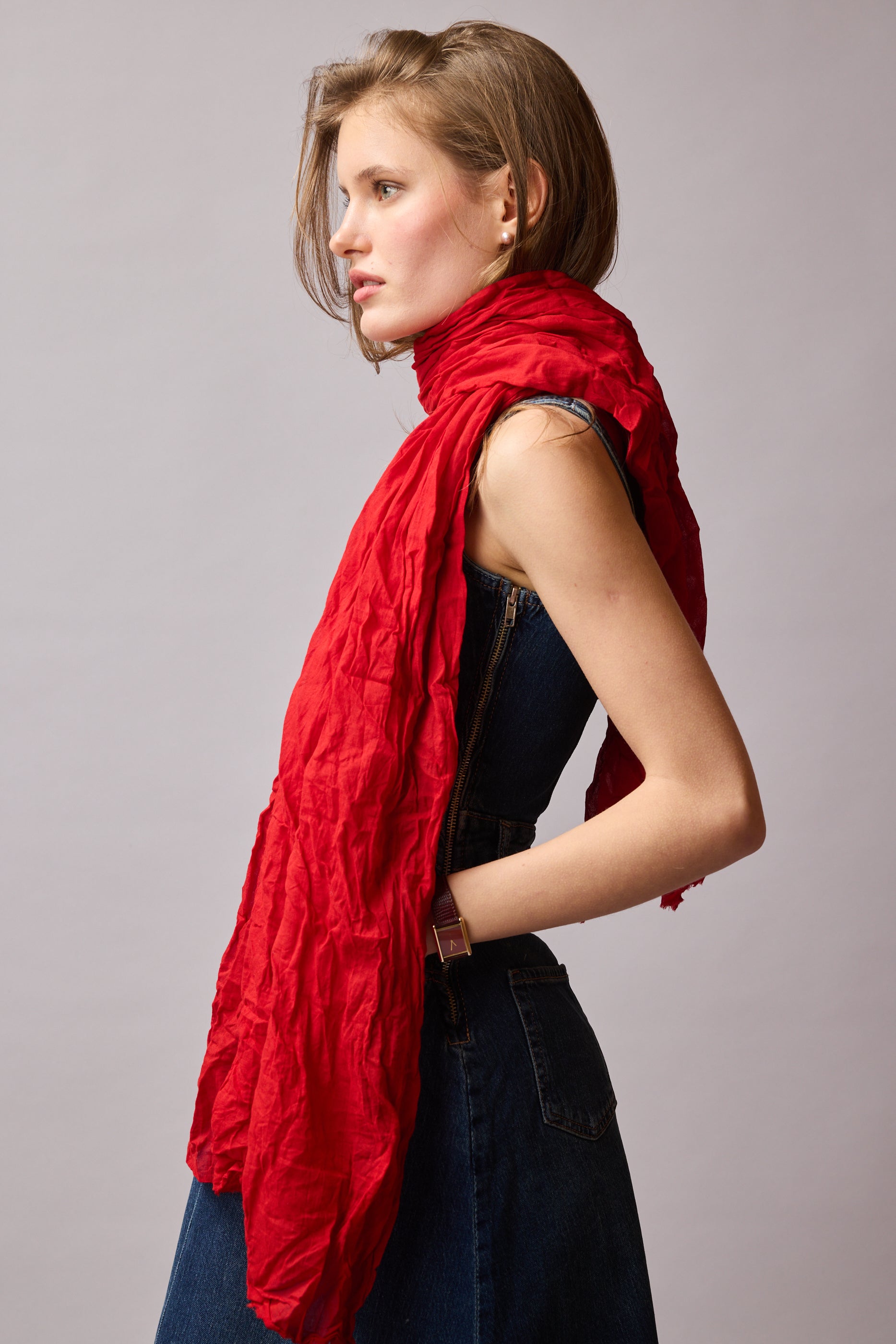 CHRISTMAS RED ORGANIK PAMUK HANDMADE SAL