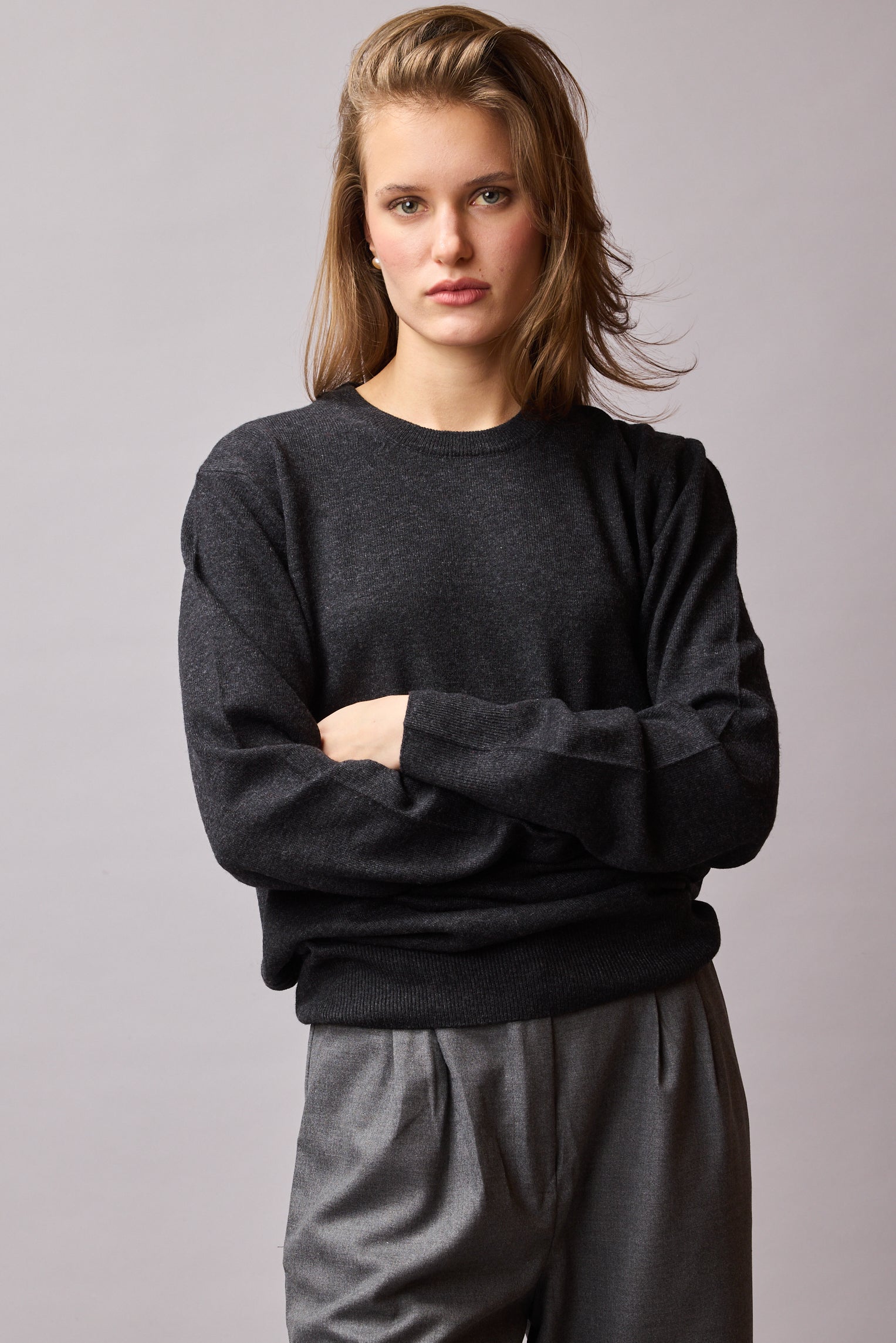 YUN BISIKLET YAKA UNISEX KAZAK FUME