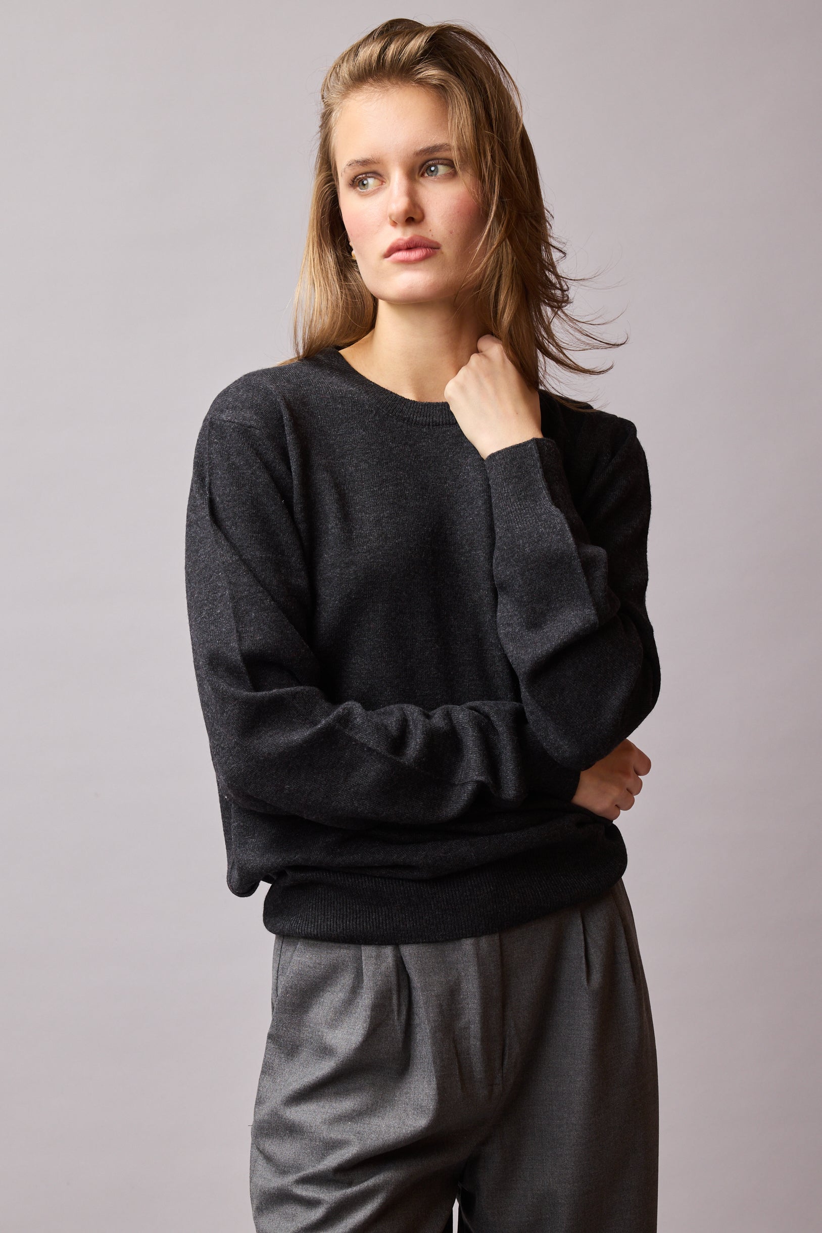 YUN BISIKLET YAKA UNISEX KAZAK FUME