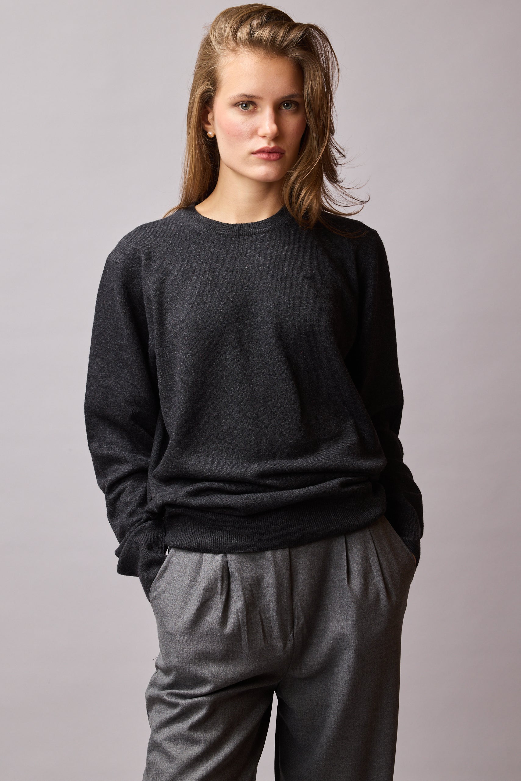 YUN BISIKLET YAKA UNISEX KAZAK FUME