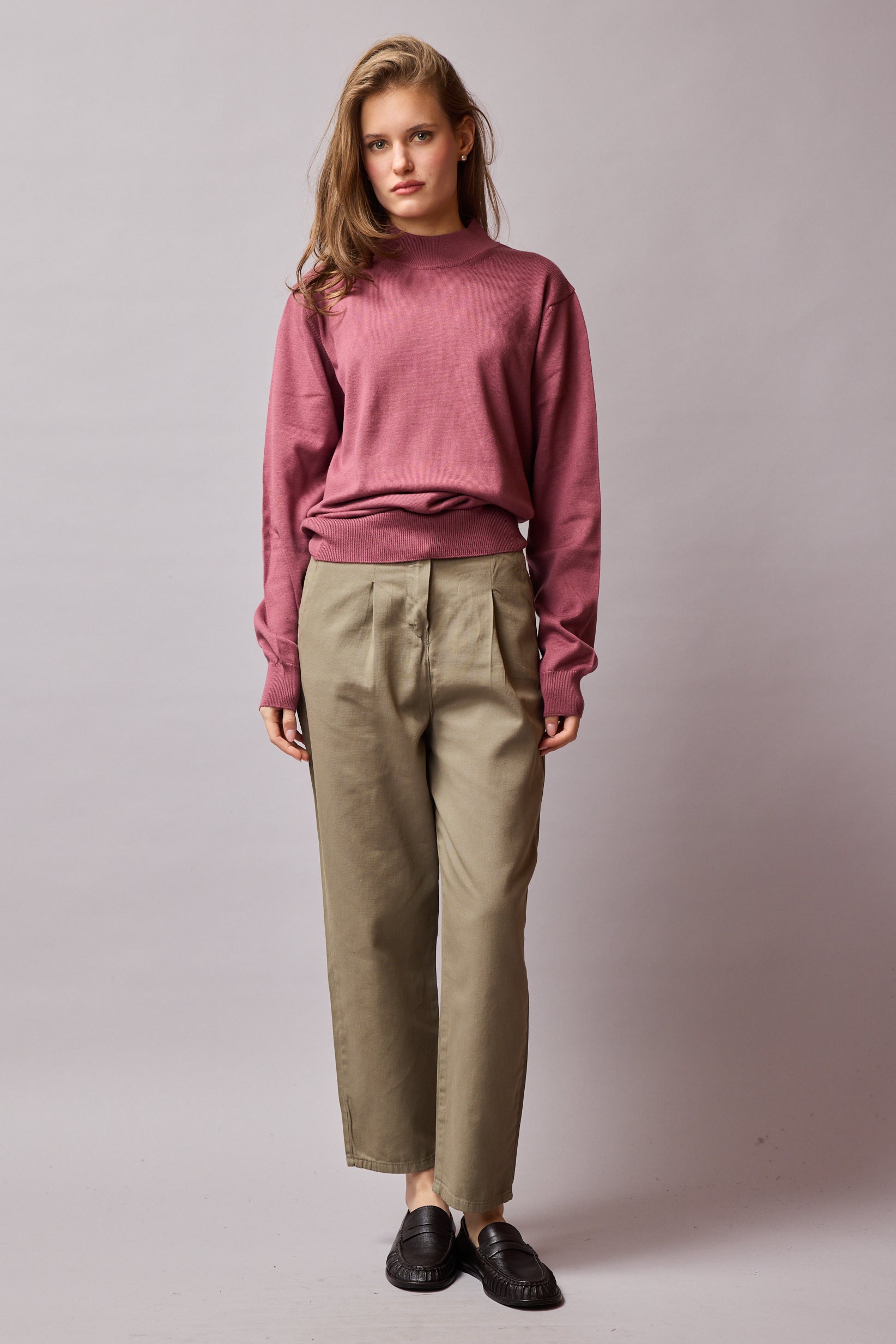 COTTON TURTLEneck UNISEX SWEATER ROSE