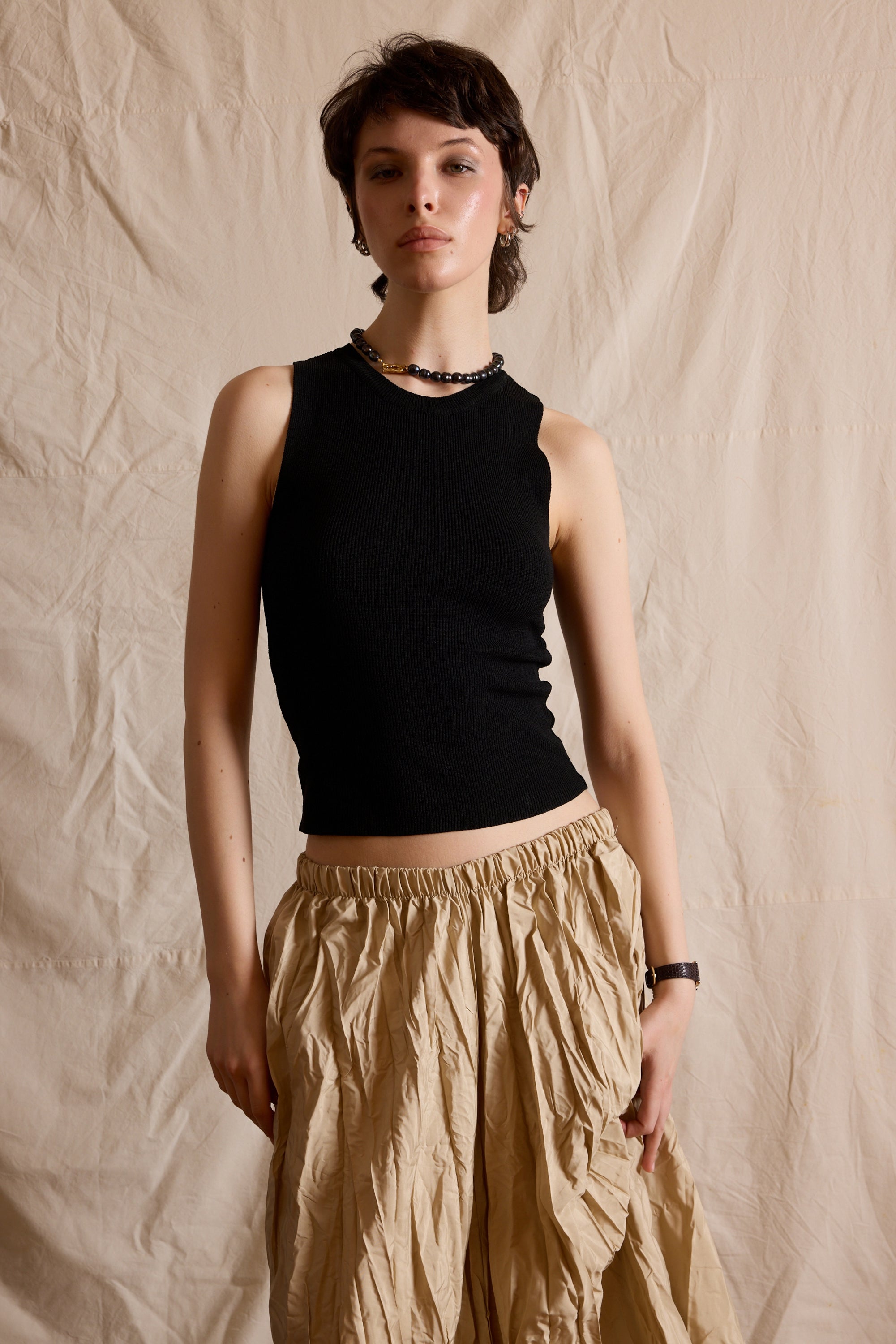 KOLSUZ DOKUMA TRIKO SIYAH