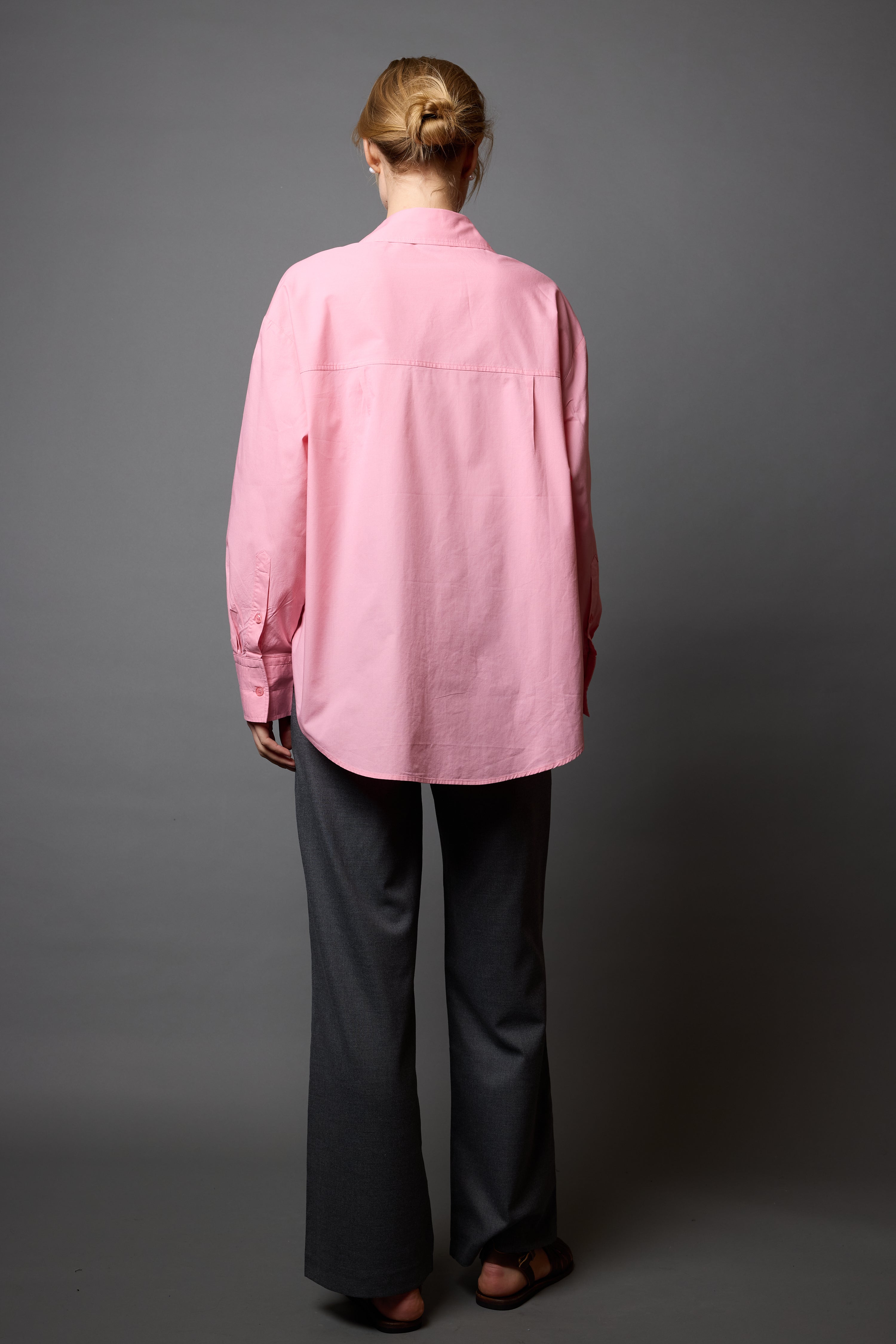 CLASSIC COLLAR OVERSIZE POPLIN SHIRT PINK