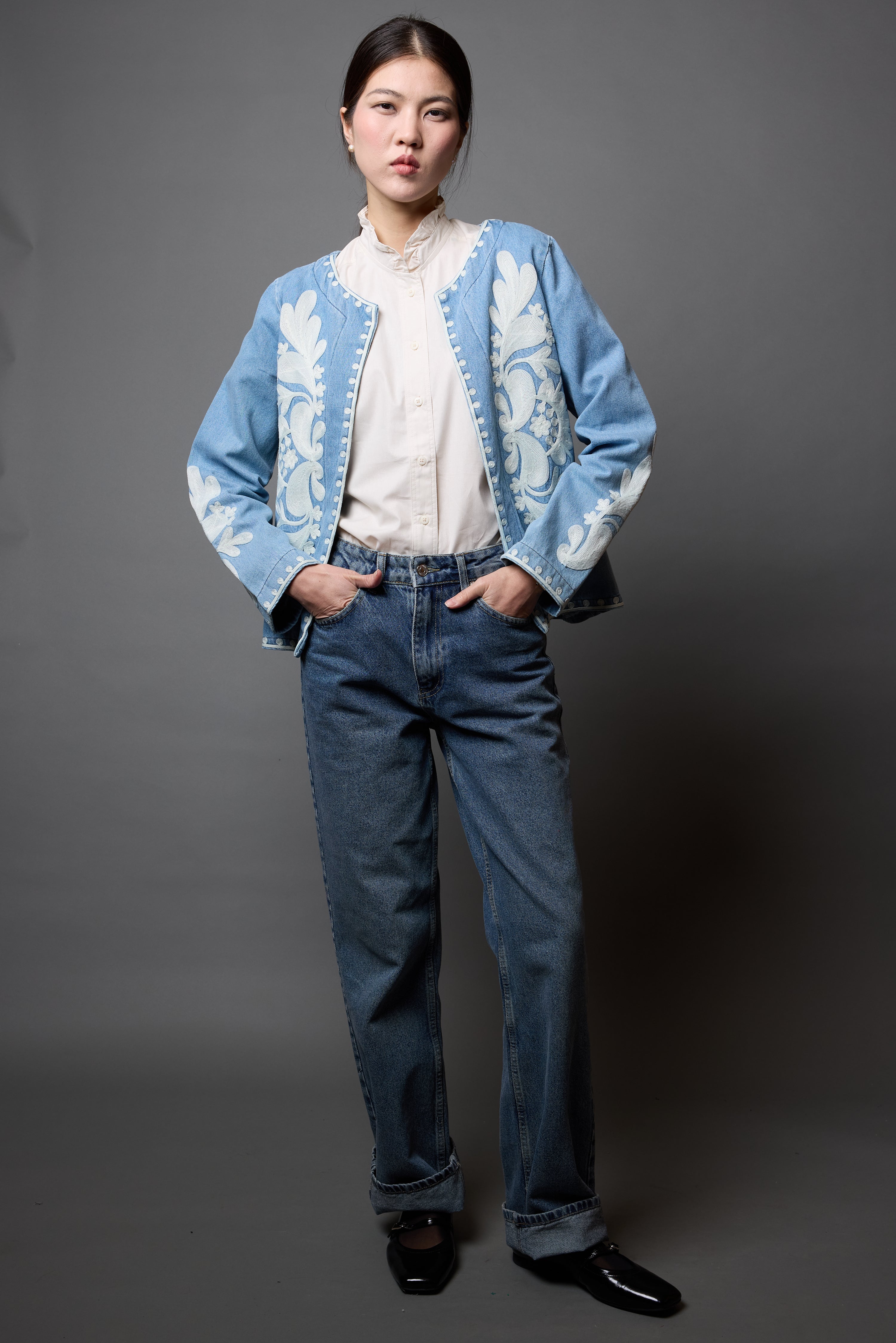 CLEMENCIA NAKISLI DENIM CEKET