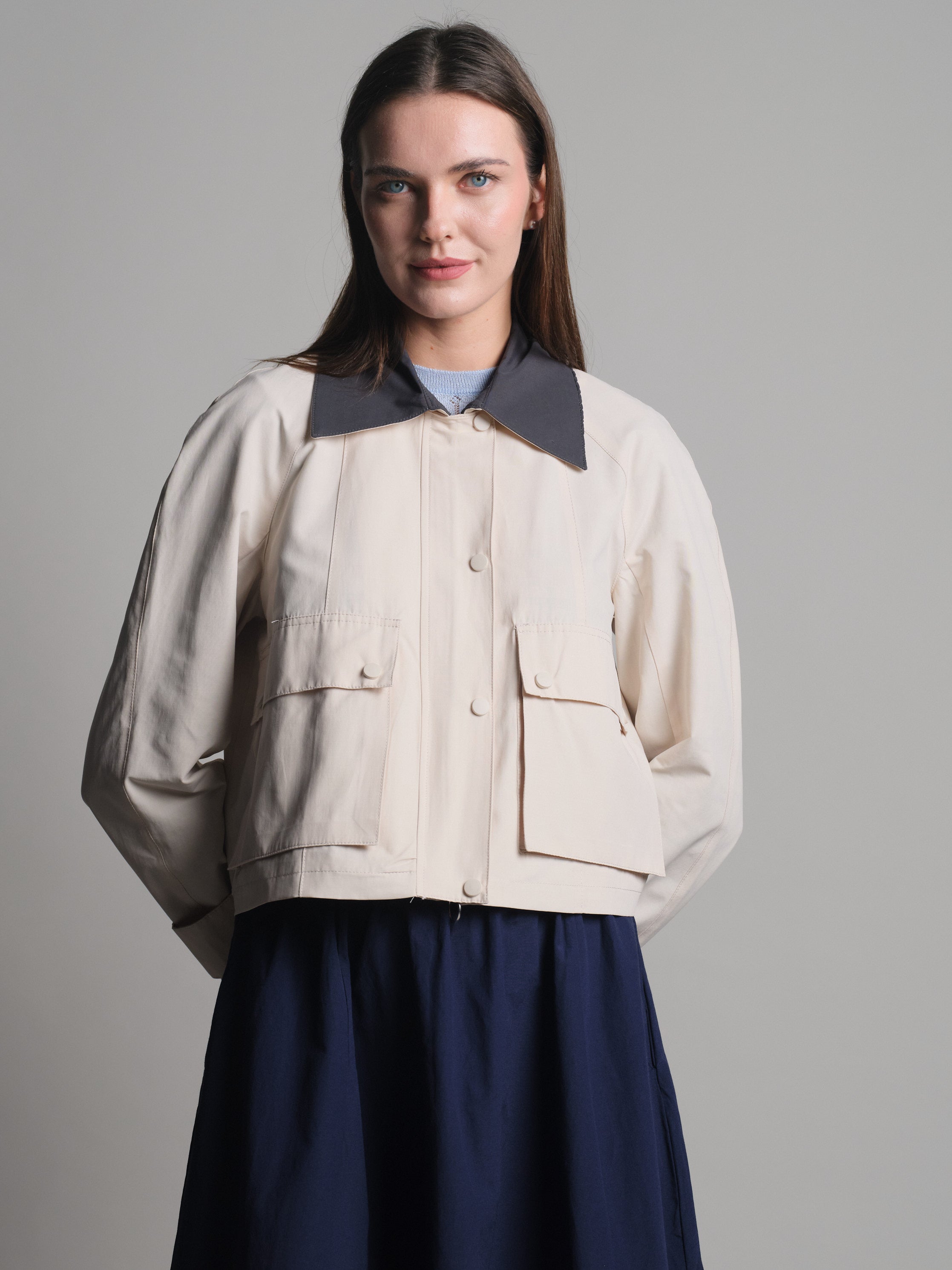 KAPAKLI CEPLI FERMUARLI CEKET TAS RENGI