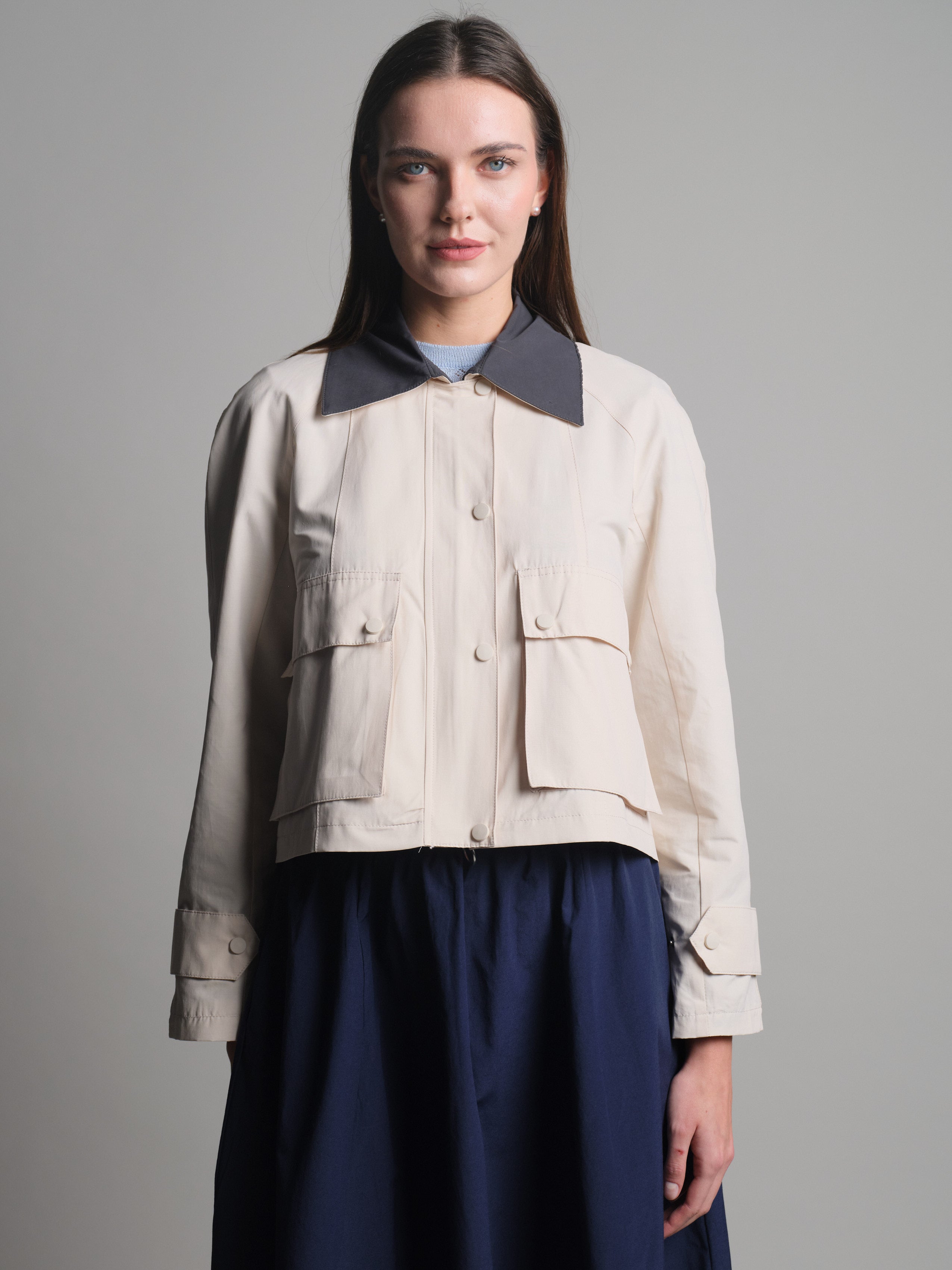 KAPAKLI CEPLI FERMUARLI CEKET TAS RENGI