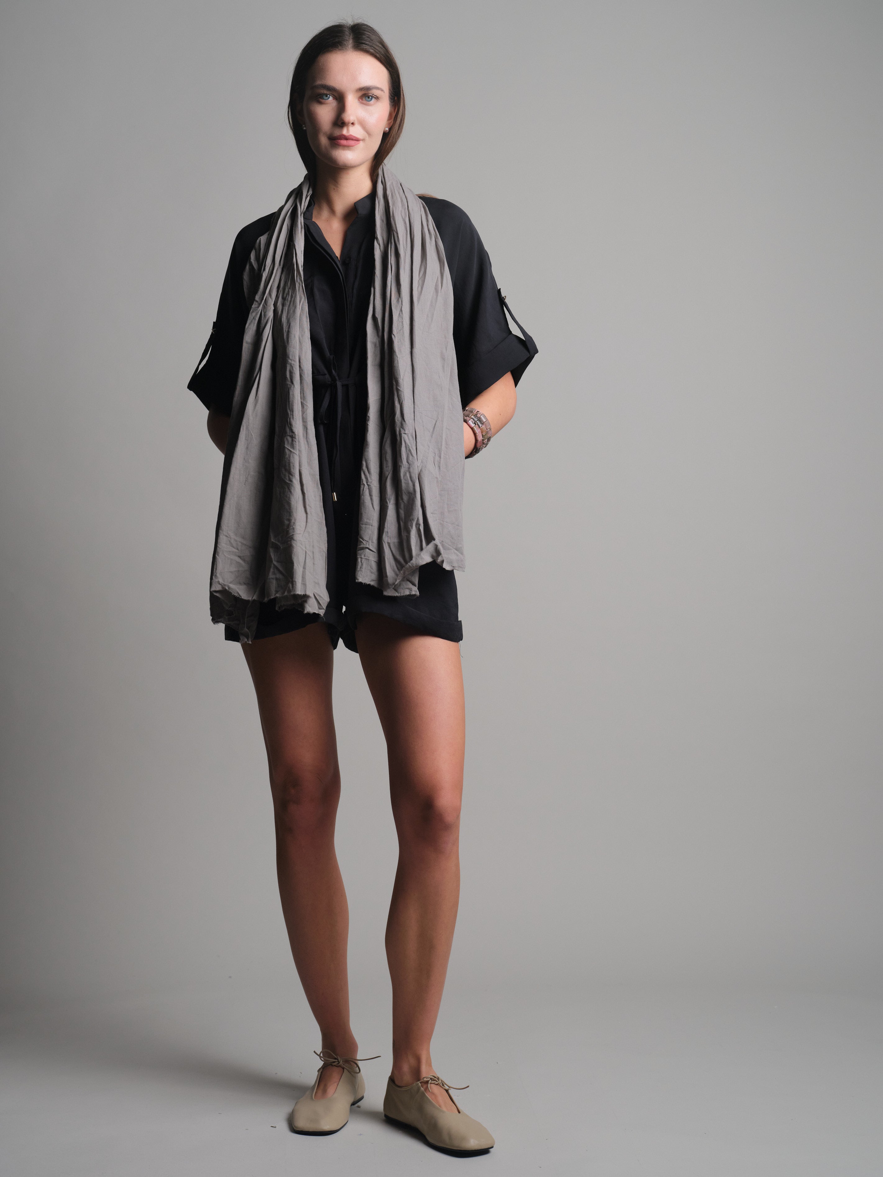 SOFT GREY ORGANIK PAMUK HANDMADE SAL