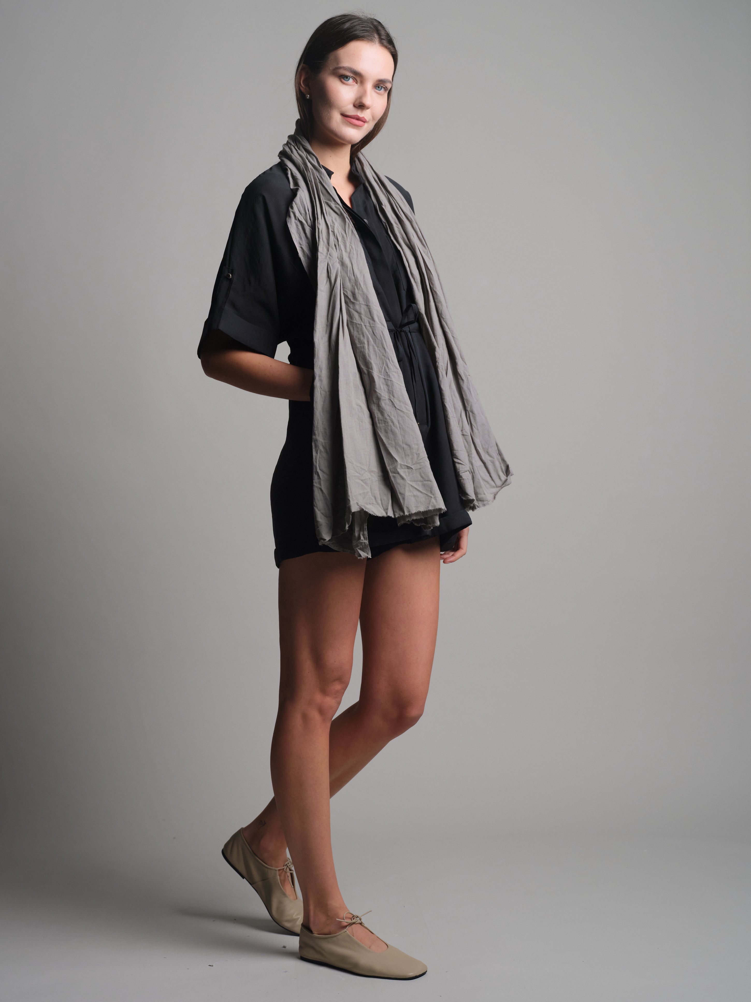 SOFT GREY ORGANIK PAMUK HANDMADE SAL