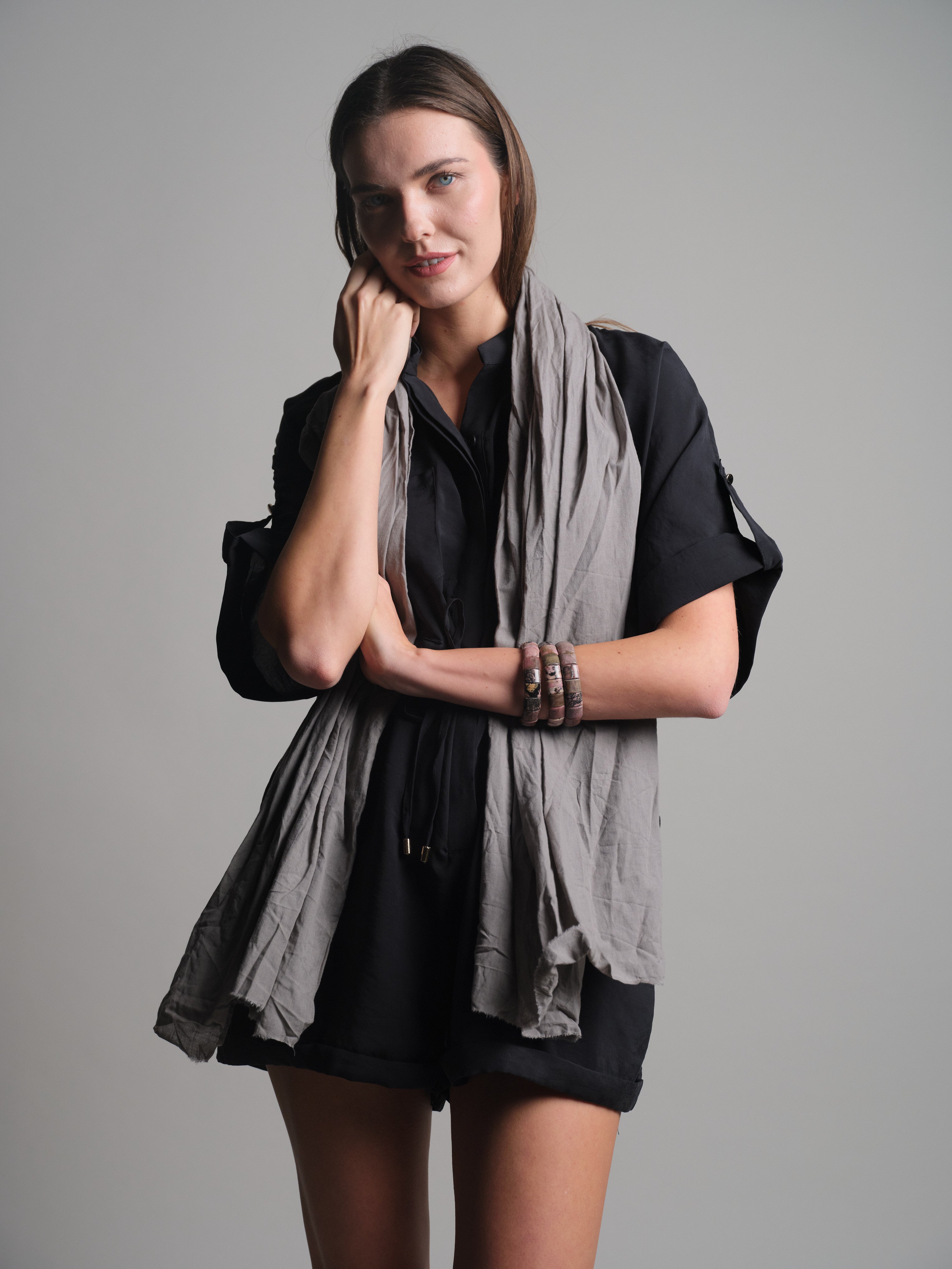 SOFT GREY ORGANIK PAMUK HANDMADE SAL