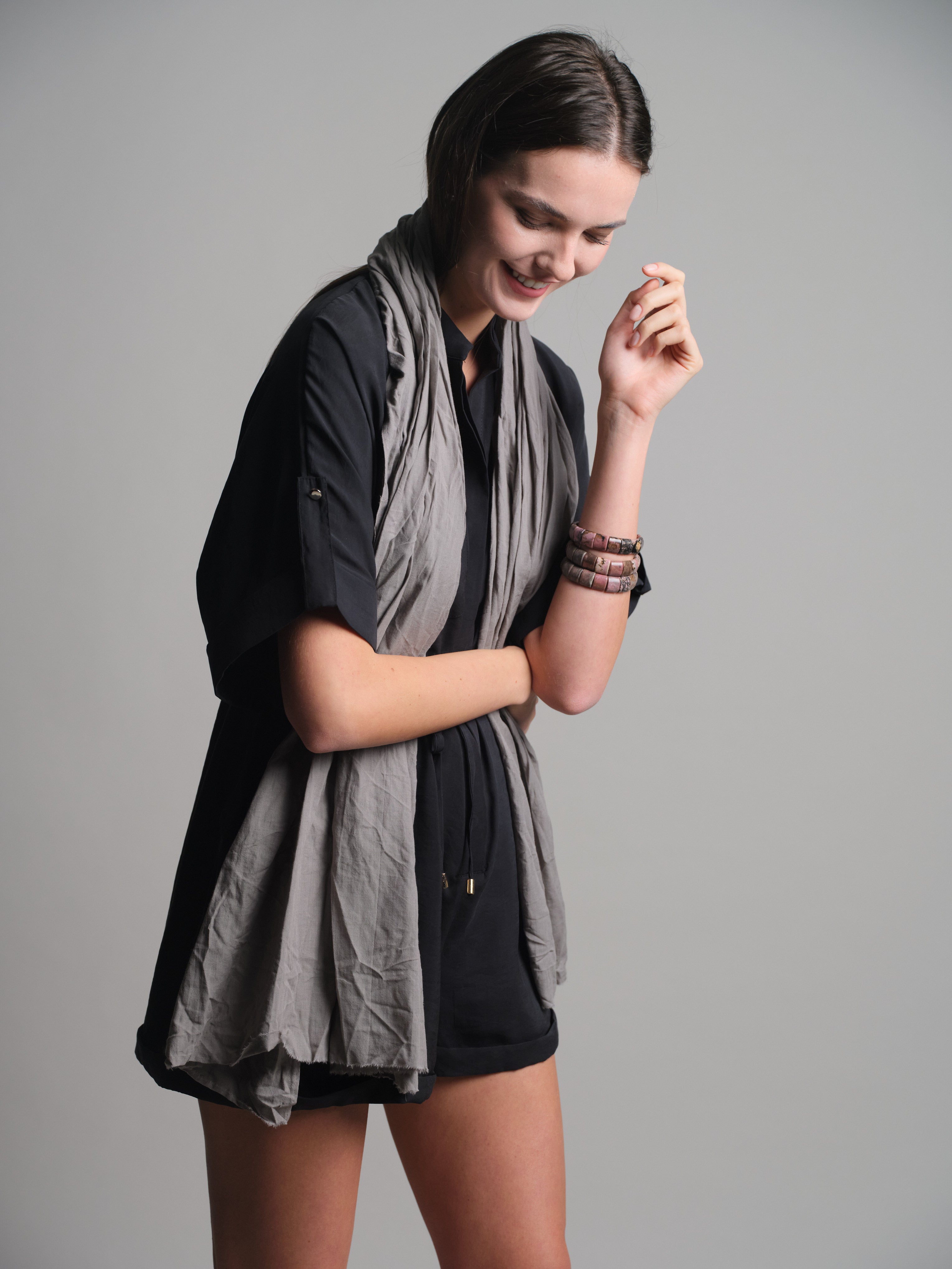 SOFT GREY ORGANIK PAMUK HANDMADE SAL